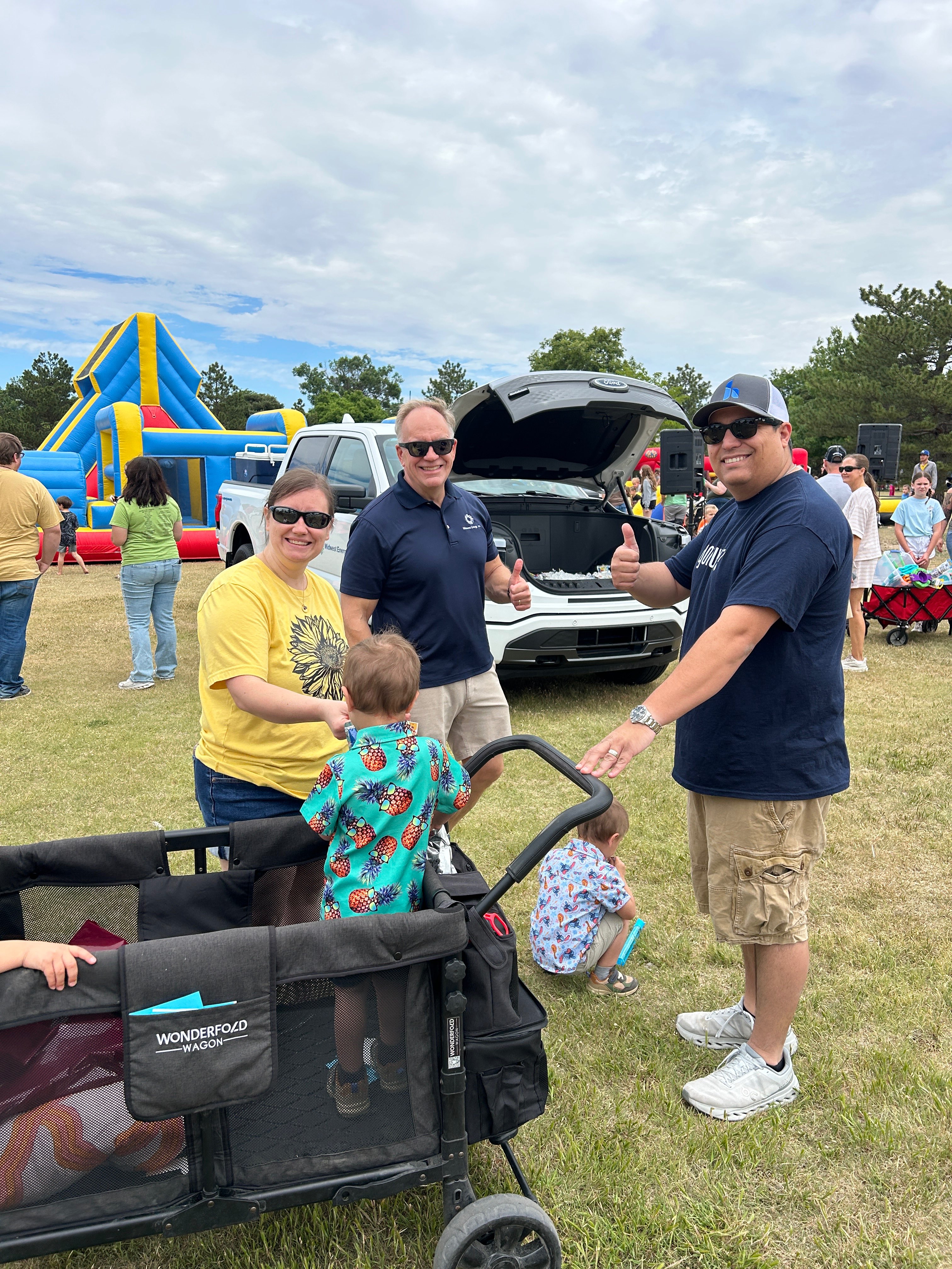Mayor Mason Ruder, right, Mike Morley, middle, and Tori Ruder, left, enjoy the festivities at the event. Photo courtesy of Hays CVB.