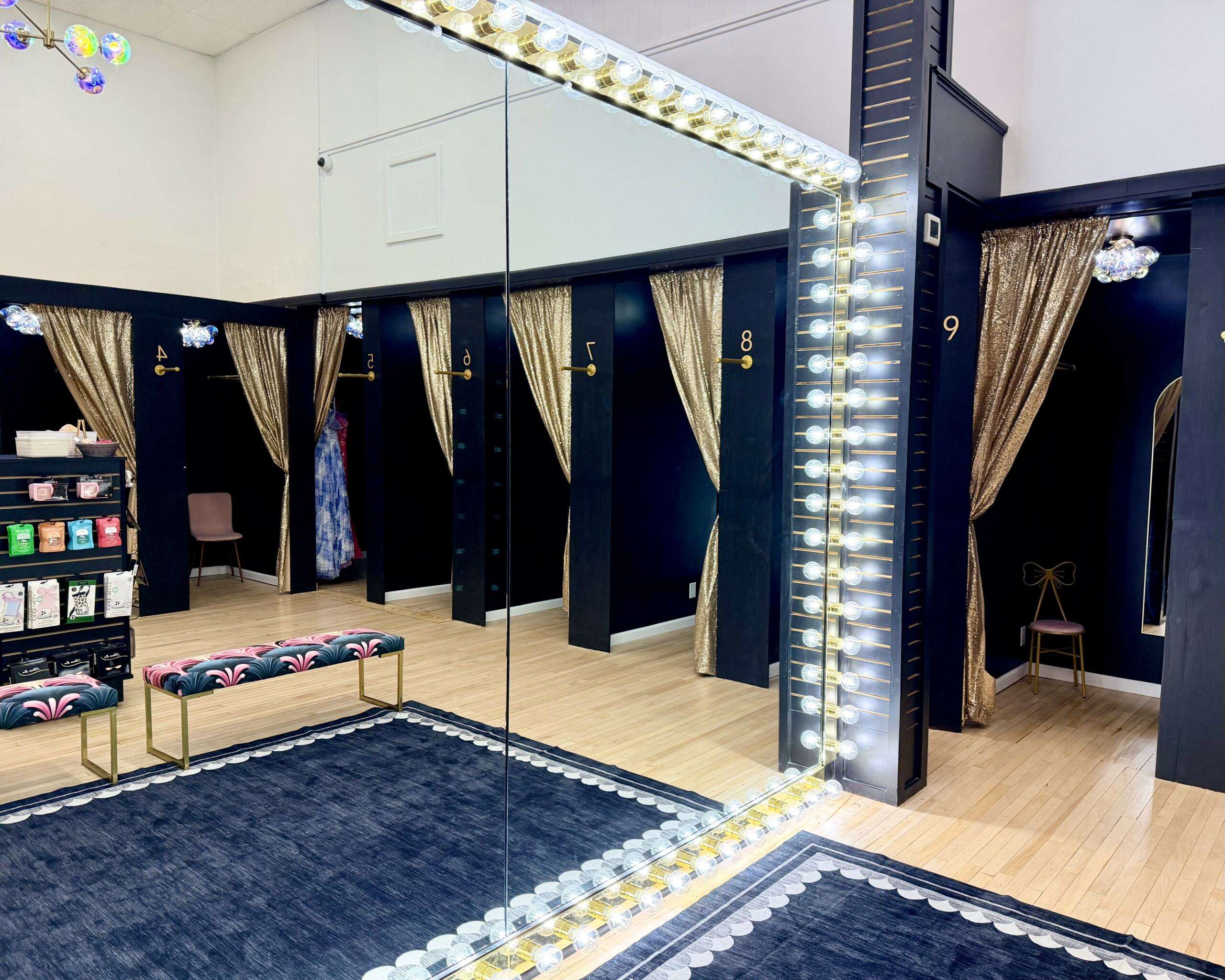 A large mirror for a soon-to-be prom queen to try on dresses at Something Blue. Photo by Tony Guerrero/Hays Post
