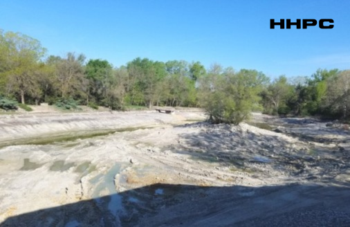 Dillon Nature Center Upper Pond - 4 Feet Down, Drained &amp; Dredged - Removed 24 Tons of Sludge - April 22, 2024. Courtesy of the Conard-Harmon Collection.