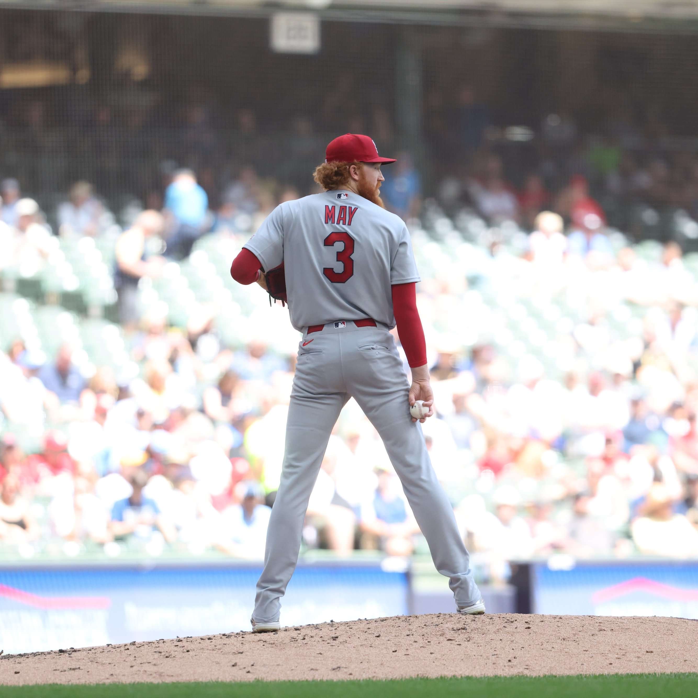 Dustin May threw six no hit innings before surrendering a double and a single to start the seventh inning, both runners scoring off reliever JoJo Romero, leaving May with the loss despite giving up just two hits/ Photo courtesy of the St. Louis Cardinals on X