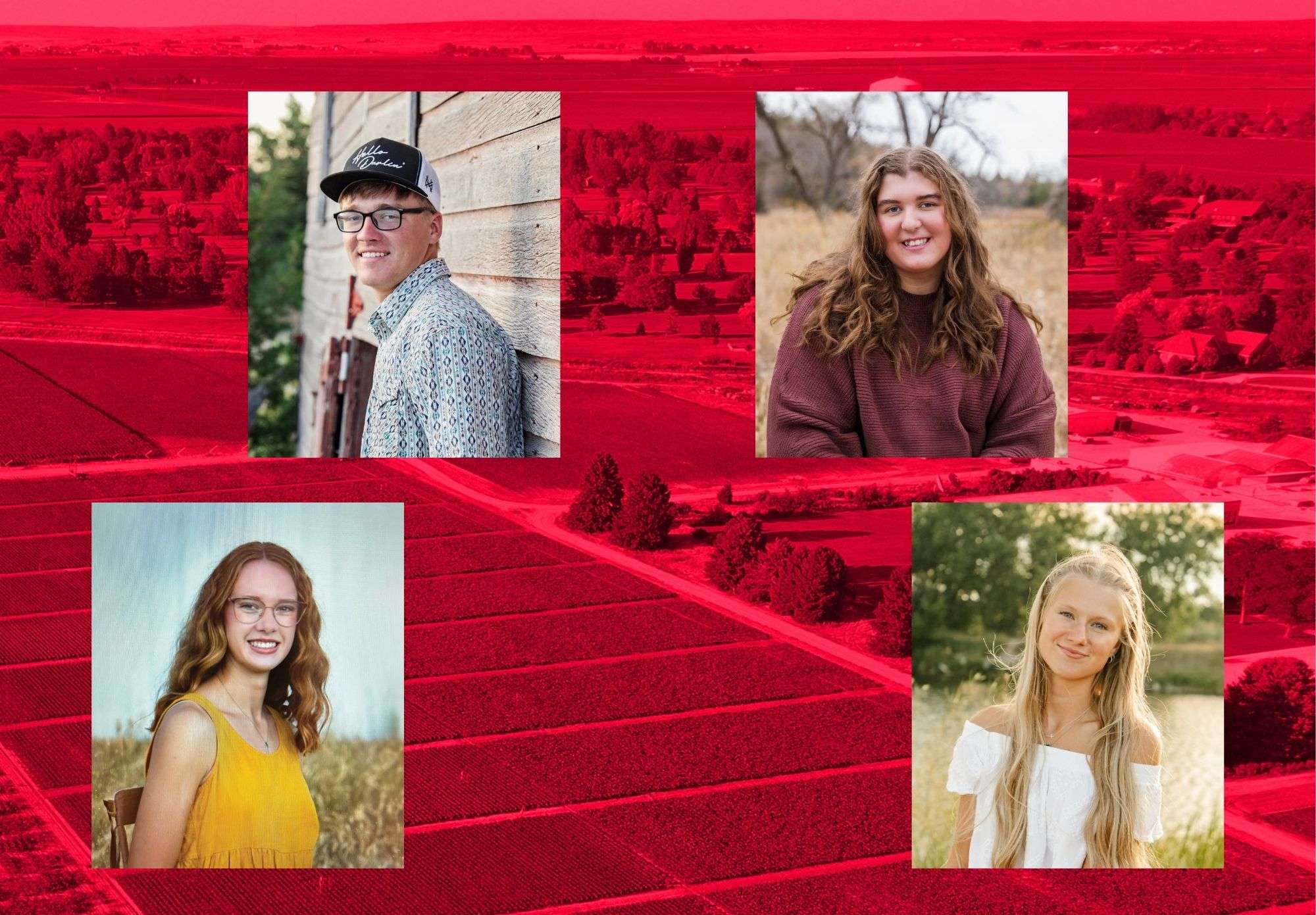 Nebraska youth awarded scholarships include, top left and clockwise, Gavin Bell, Jenalee Garwood, Emma Schneider, and Hailey Joekel. Courtesy Photos