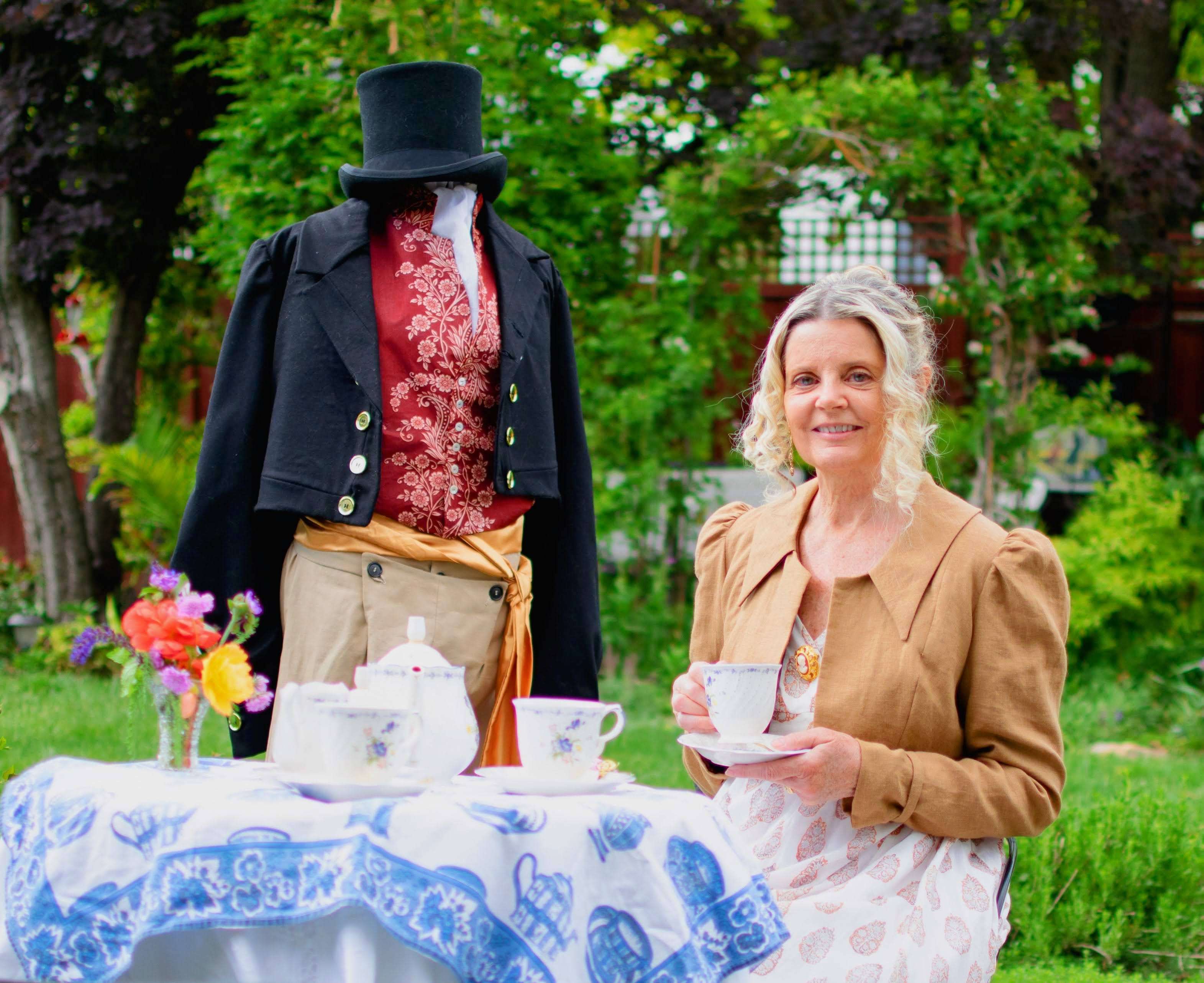 Laurie Pitts in her Jane Austen themed garden - Photo, Sadie&nbsp;Suenram