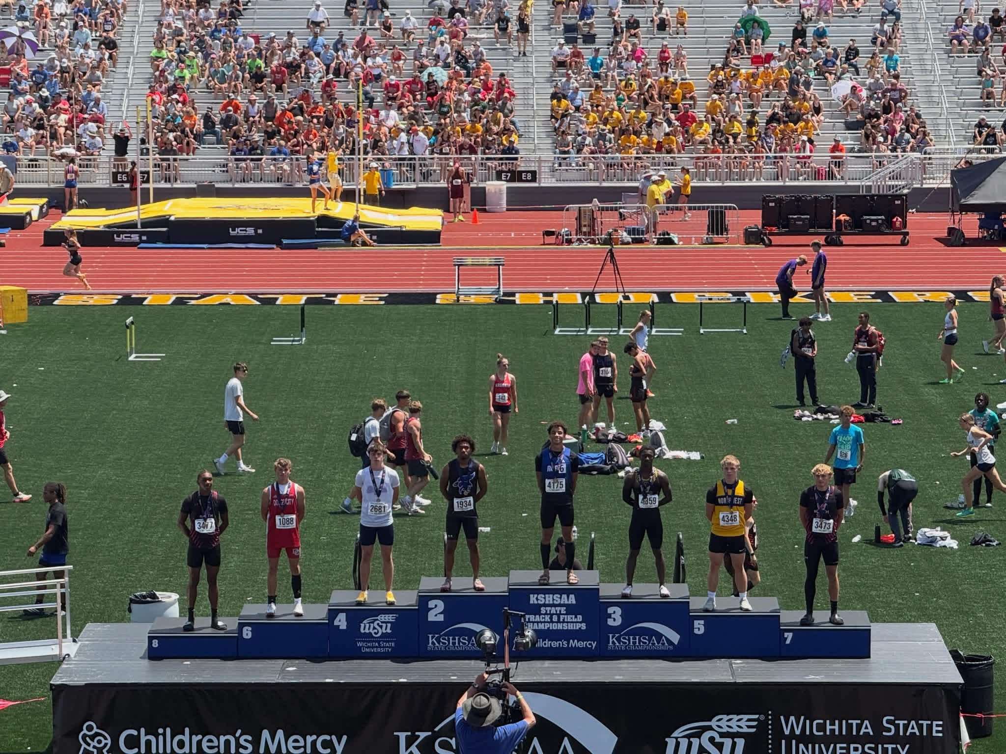 Tylen Smith 2nd place in 100M at 2026 KSHSAA State Track (Photo USD 475 Facebook)
