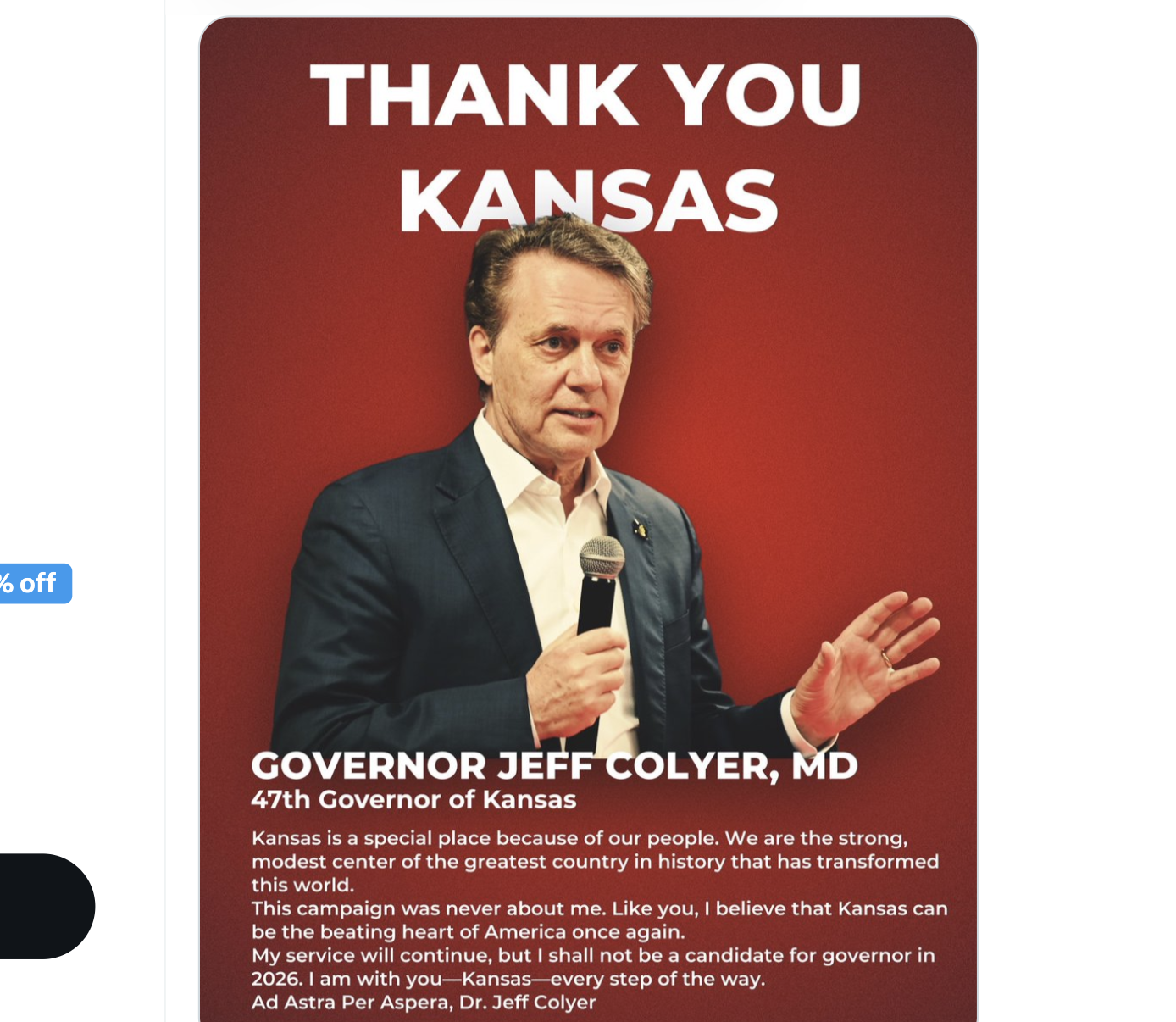 Gov. Jeff Colyer image from his social media page