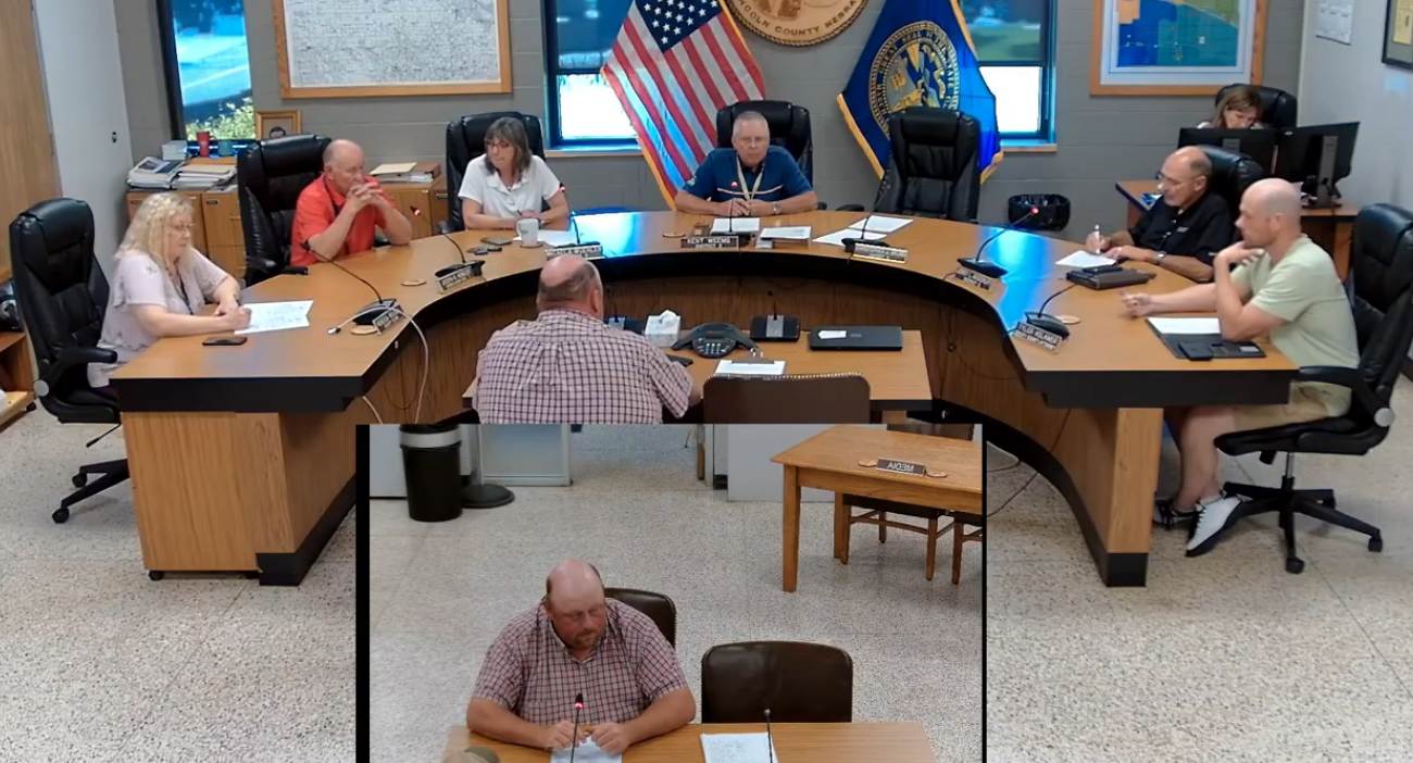 Lincoln County Building and Grounds Director Booker Boyer discusses a failed detention center HVAC unit during an emergency meeting Tuesday. Commissioners approved a $26,163.36 repair to restore air conditioning service to the facility's medical and lockdown housing areas.