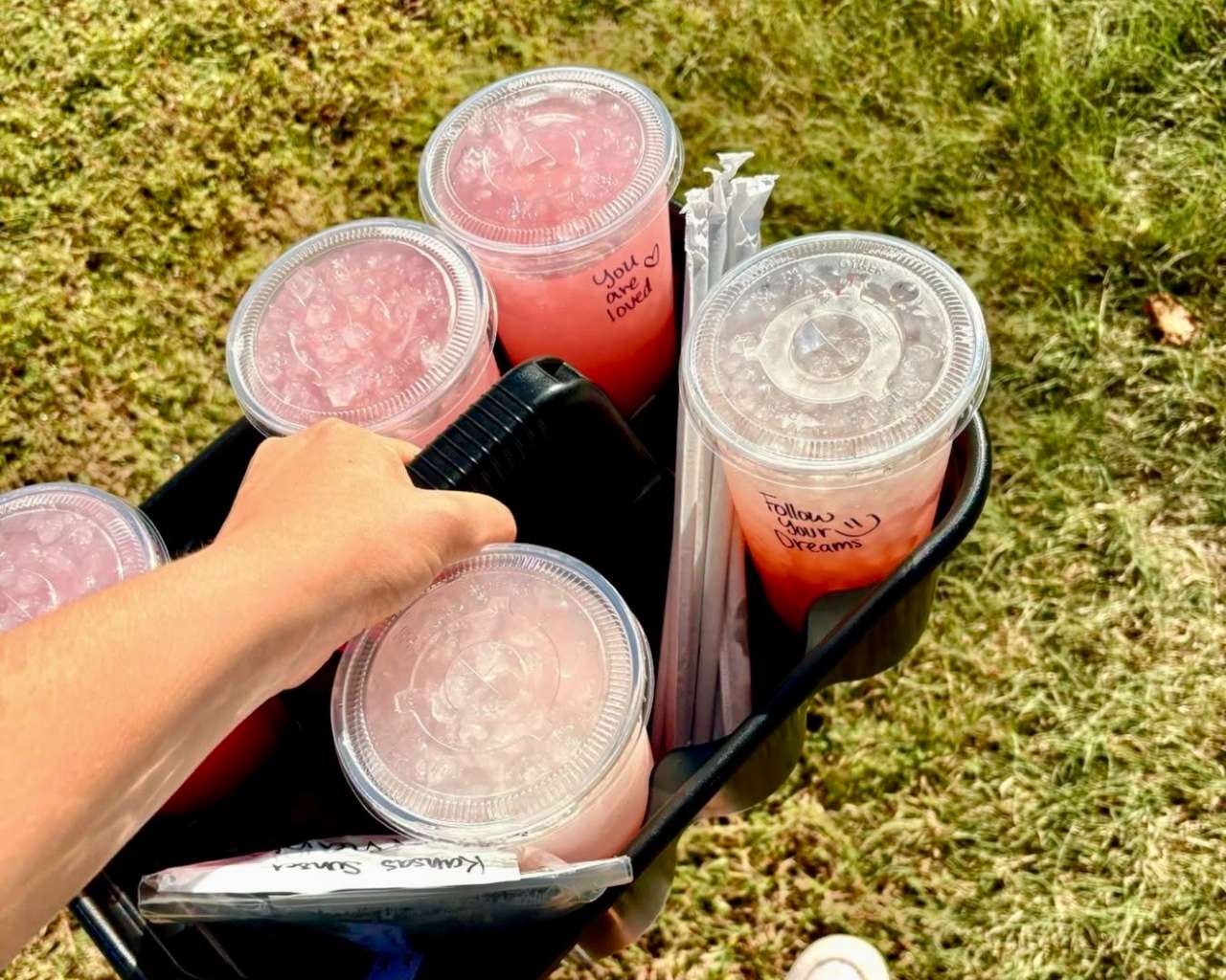 A cup carrier full of tea drinks from Prairie Nutrition in Hays. Courtesy photo