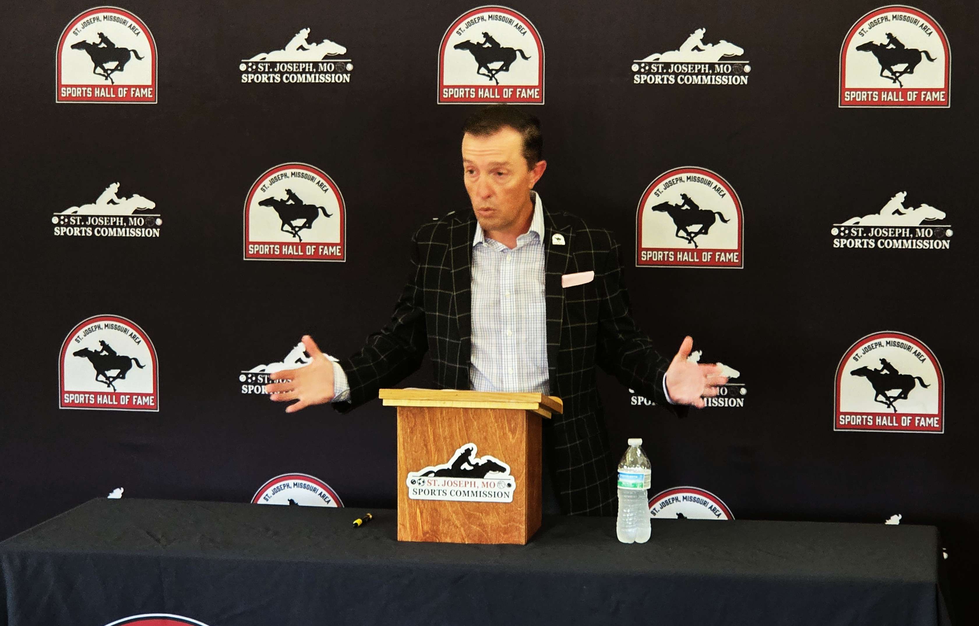 St. Joseph Sports Commission Director Brett Esely announces the 2026 St. Joseph Area Sports Hall of Fame class/ Photo by Matt Pike