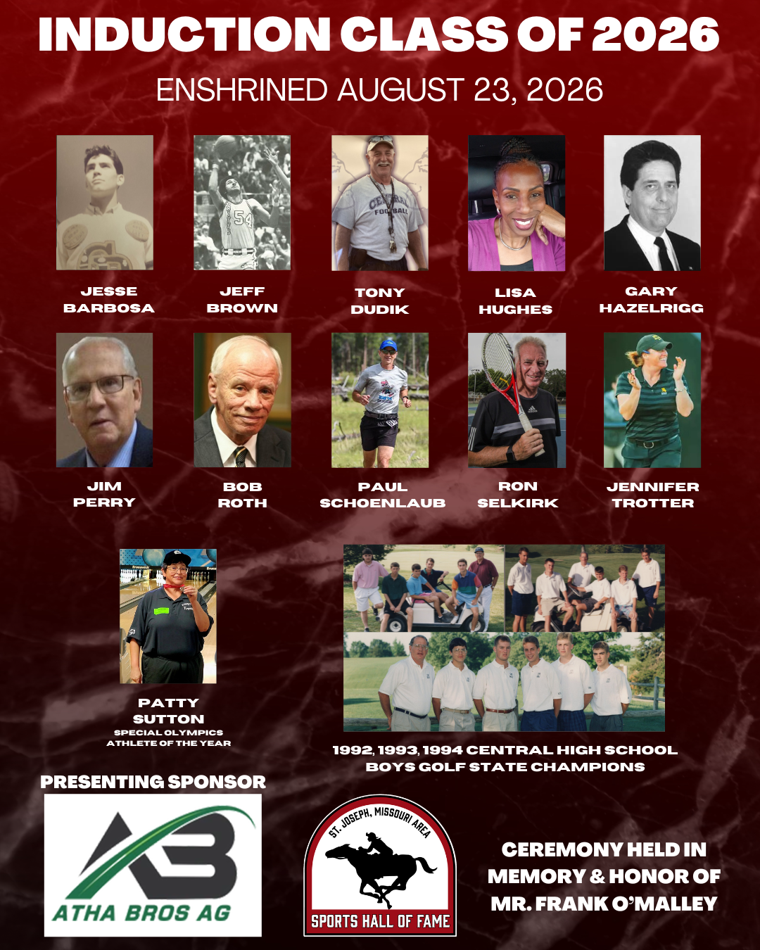 2026 St. Joseph Area Sports Hall of Fame Class Poster/ Courtesy of the St. Joseph Sports Commission