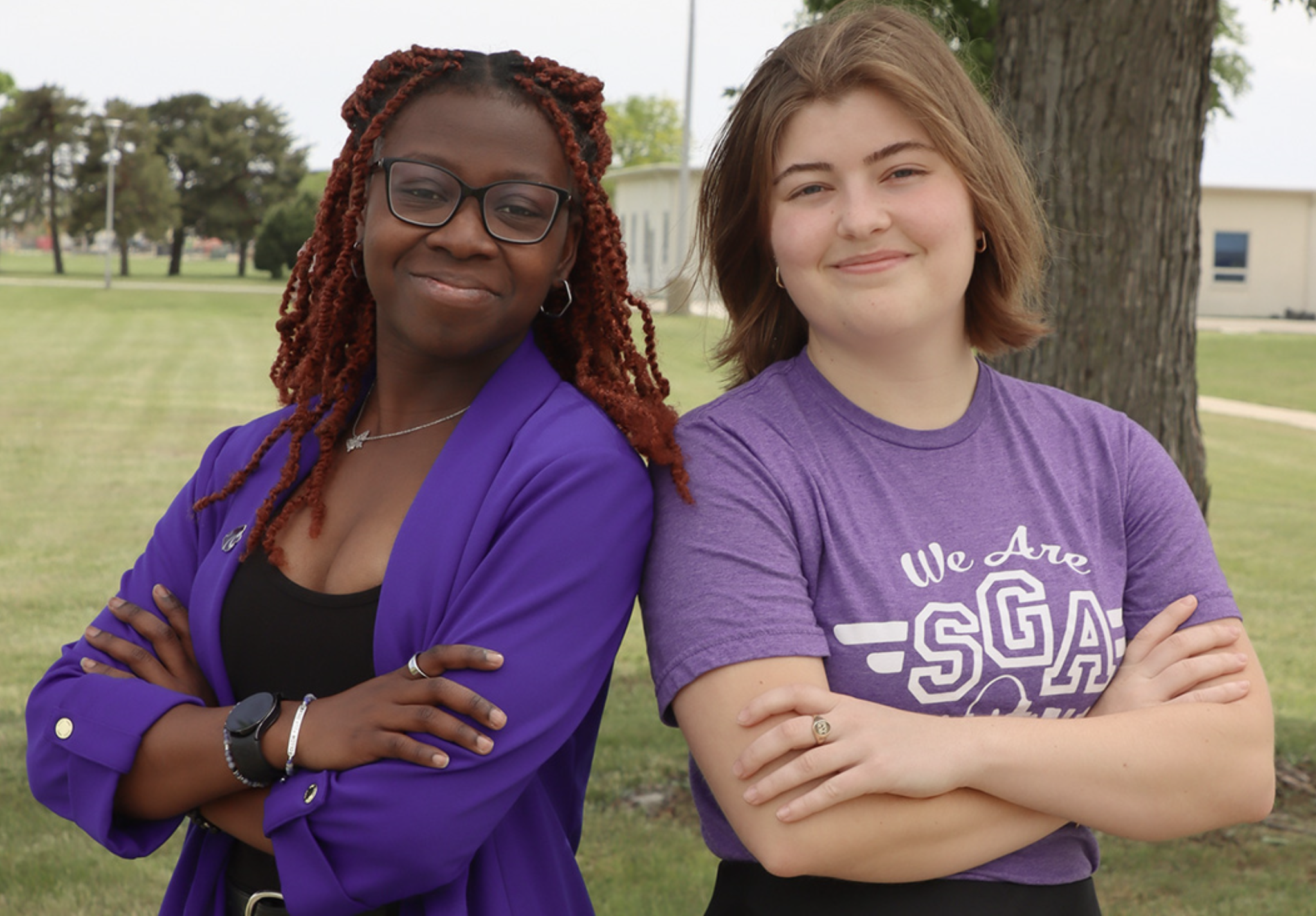 Nakiya Woodley, left, and Elaina Schmidt, right, have been elected by the K-State Salina student-body to serve as the campus’s Student Government Association president and vice president - Photo, <i>Kansas State University Salina</i>