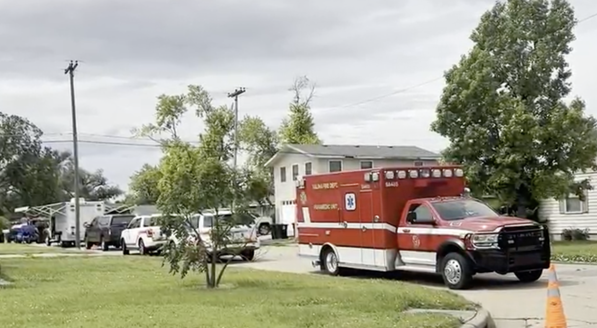 Authorities at a home in Salina on Tuesday -photo courtesy KWCH