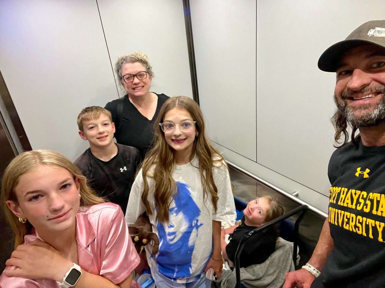 Kaylee Stuart with her family before heading into surgery&nbsp;at Children's Mercy in Kansas City. Courtesy photo