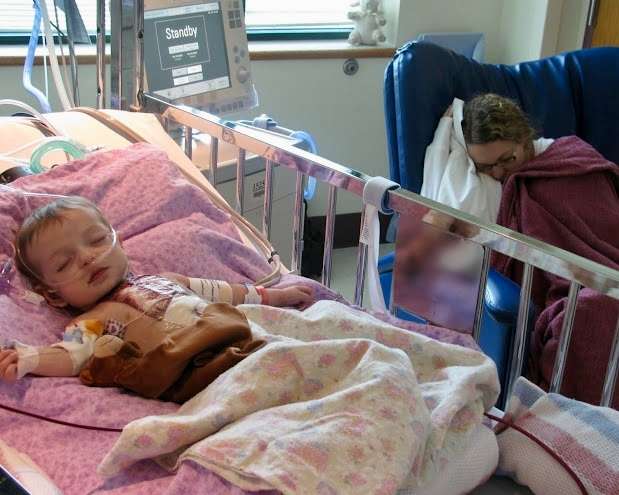Kaylee Stuart after surgery in 2010, one of several she underwent early in her life to address her heart defect. Courtesy photo