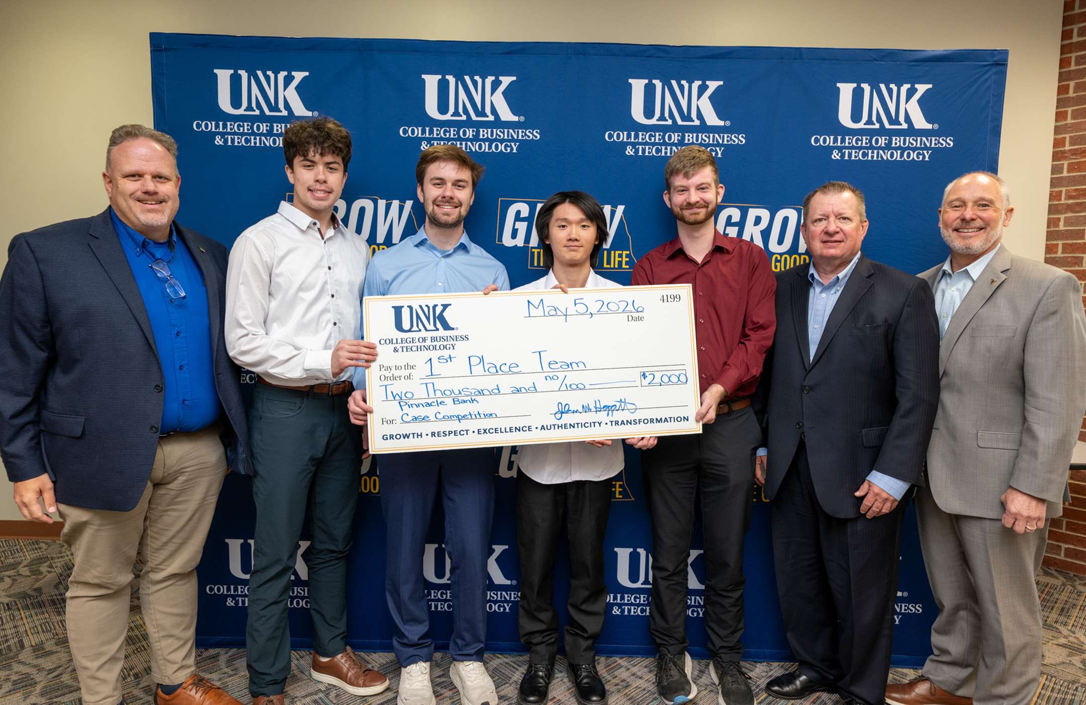 A Grow the Good Life partner, Pinnacle Bank sponsors case competitions for students in the UNK College of Business and Technology. (Photo by Ryo Suzuki, UNK College of Business and Technology)