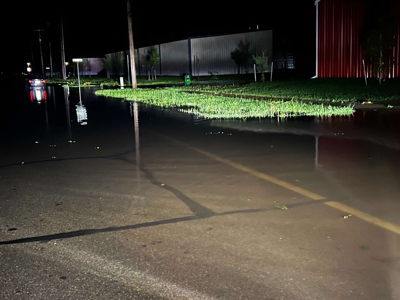 Flooded roadway going east on Pacific Ave in Salina - Photo, Nicolas Fierro