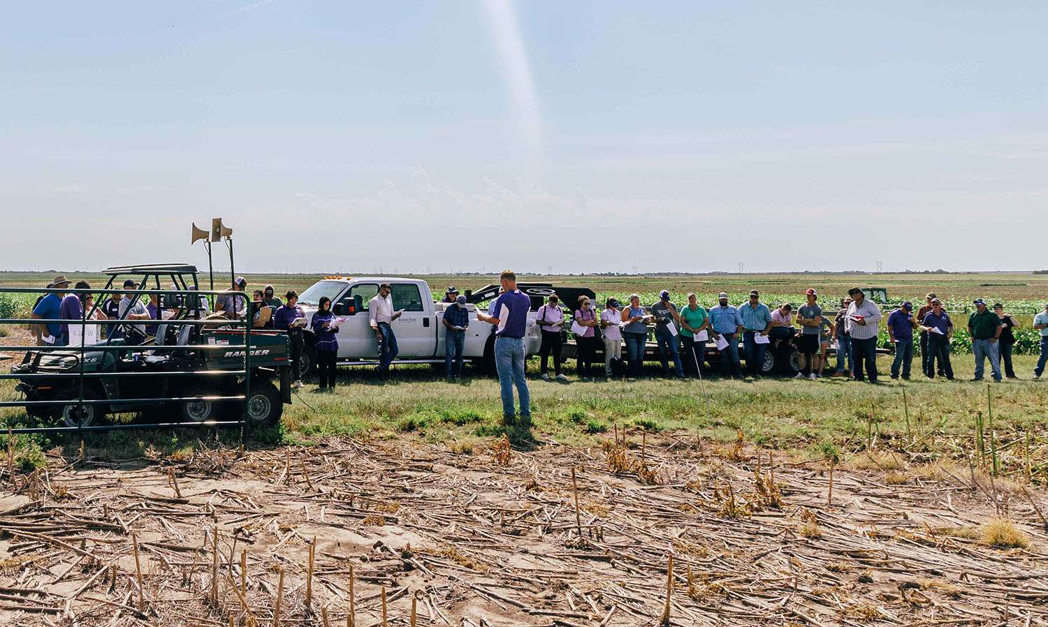 Carson presented research findings to producers. Courtesy photo