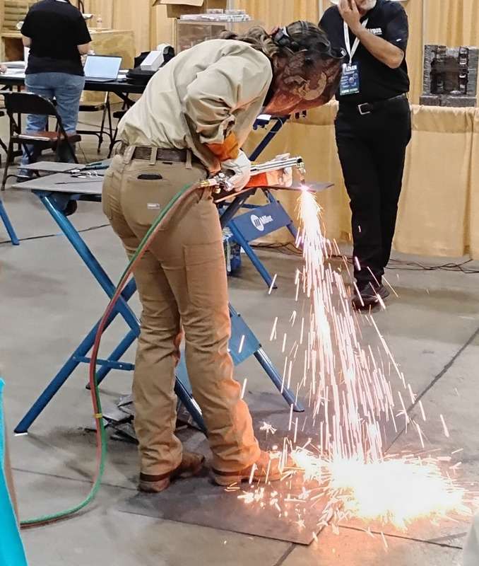 Harlie Terrell doing the cutting portion of her contest. (Courtesy Photo)