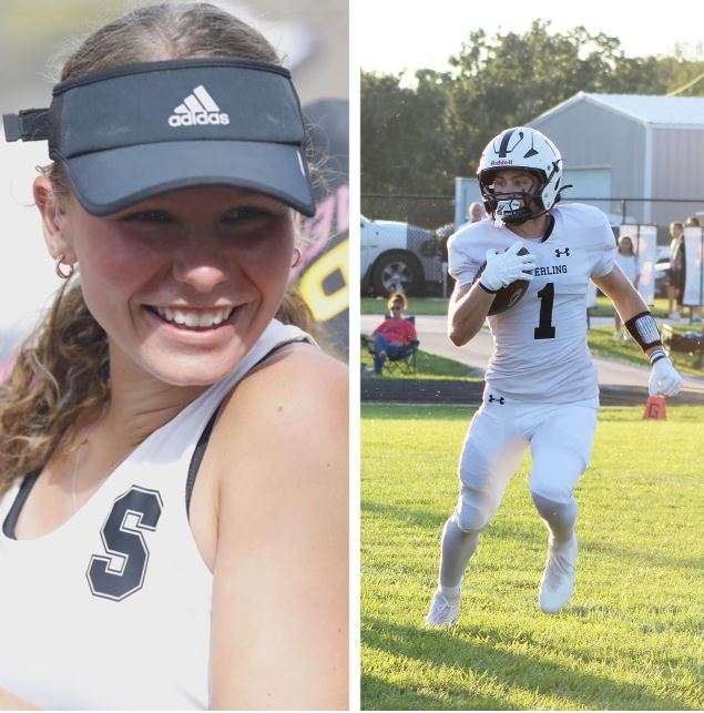 L to R: Chelsie Brown (KSHSAA Covered Photo/Rick Peterson), Zane Farney (Sterling HS Journalism/Olivia Butts)