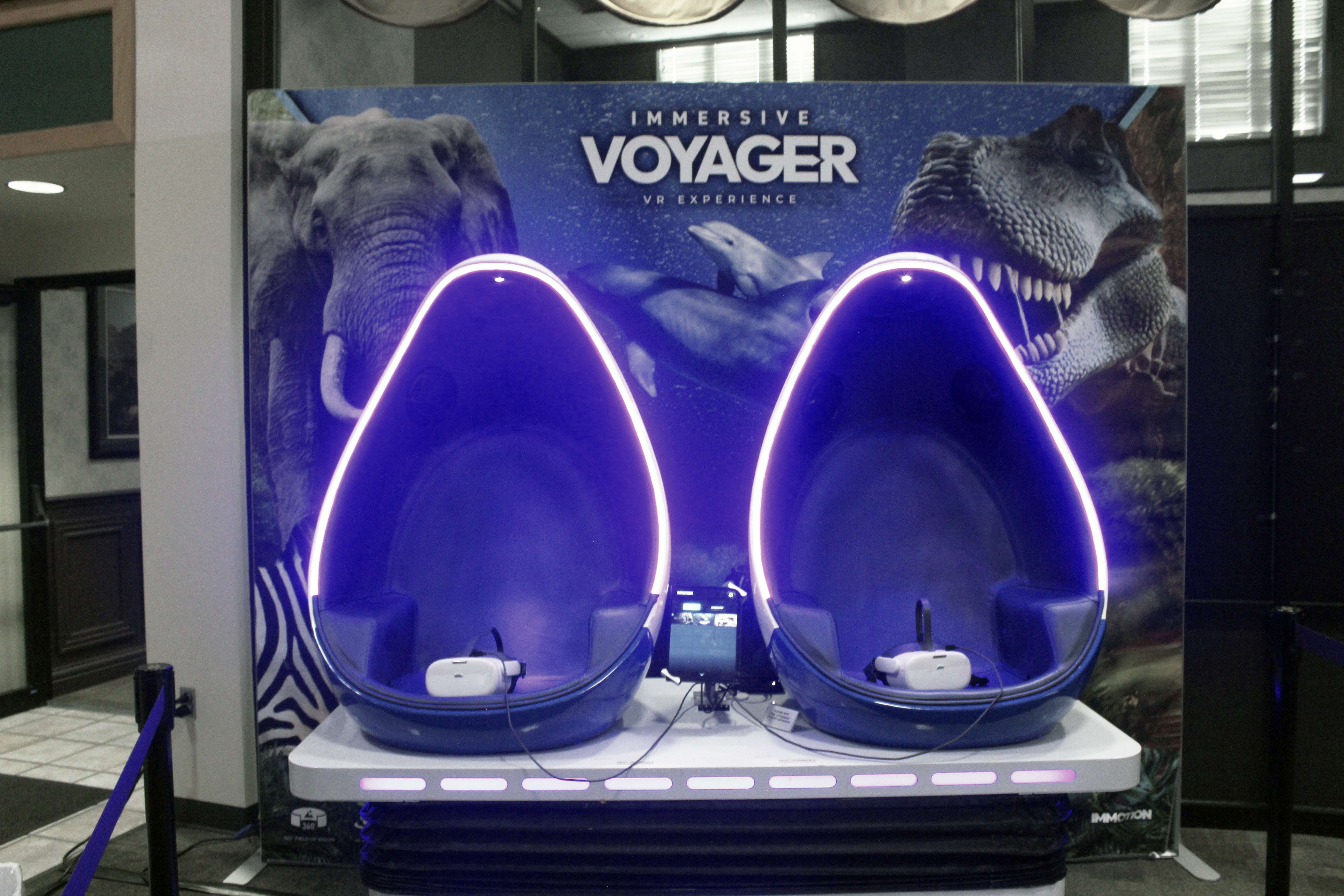 Sternberg Museum's new virtual reality experience includes three adventures:&nbsp;dolphins on the reef, the dinosaur experience or the African migration. Photo by Cristina Janney/Hays Post