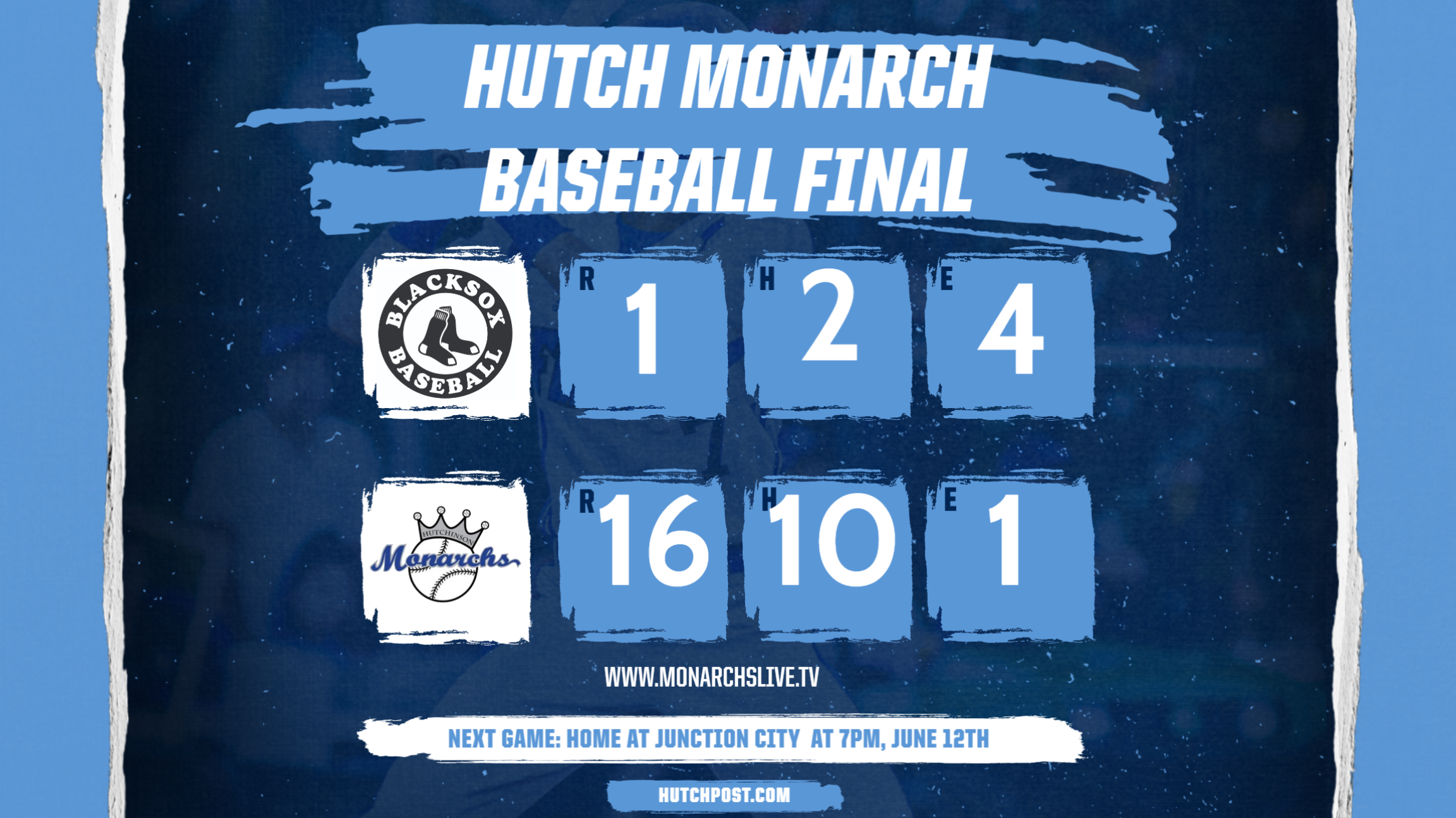 Hutch uses huge 2nd inning to roll past Black Sox.