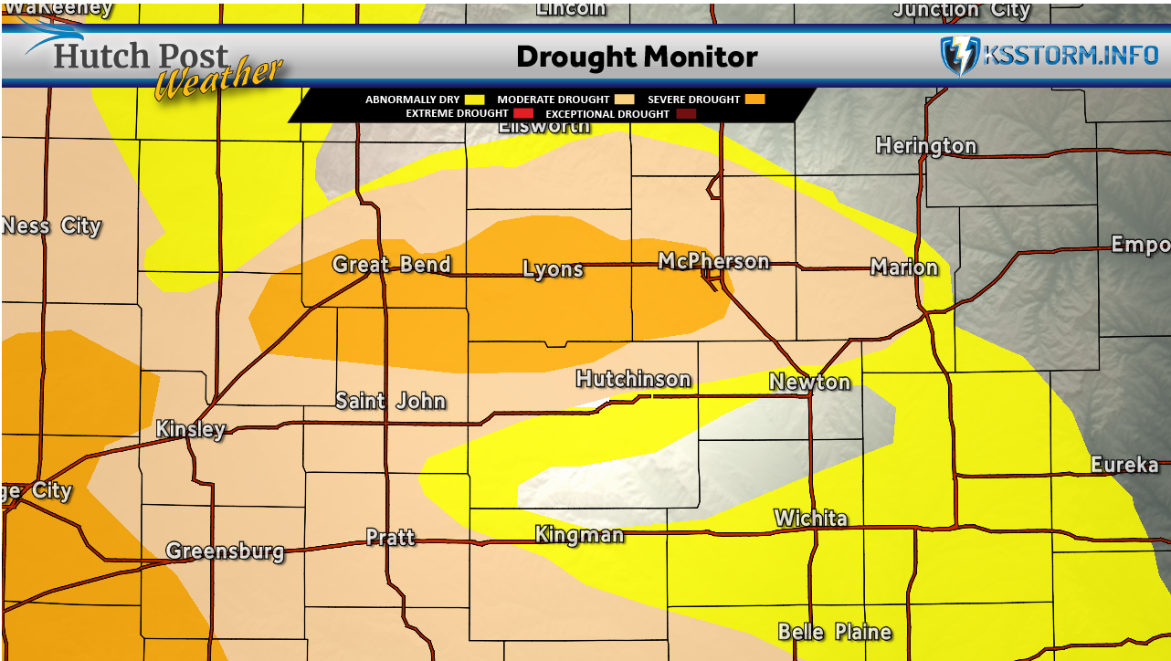 Drought Monitor for June9, 2026 - (Hutch Post graphic) - Map data courtesy <i>National Drought Mitigation Center at the University of Nebraska-Lincoln)</i>