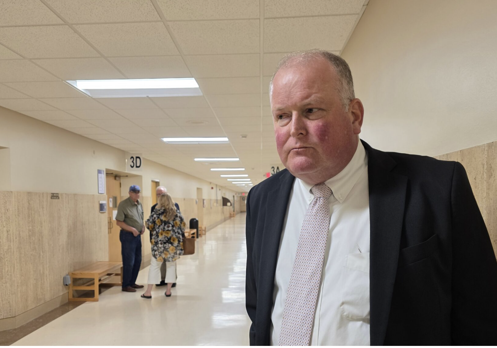 Kris Van Meteren discusses next steps after he failed to stop Secretary of State Scott Schwab from dissolving the No Labels Kansas party through appealing to a Shawnee County District Court on June 11, 2026. (Photo by Morgan Chilson/Kansas Reflector)