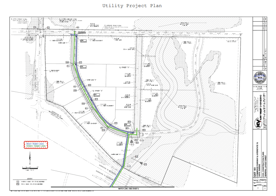 161 First Addition utilities plan. City of Hays