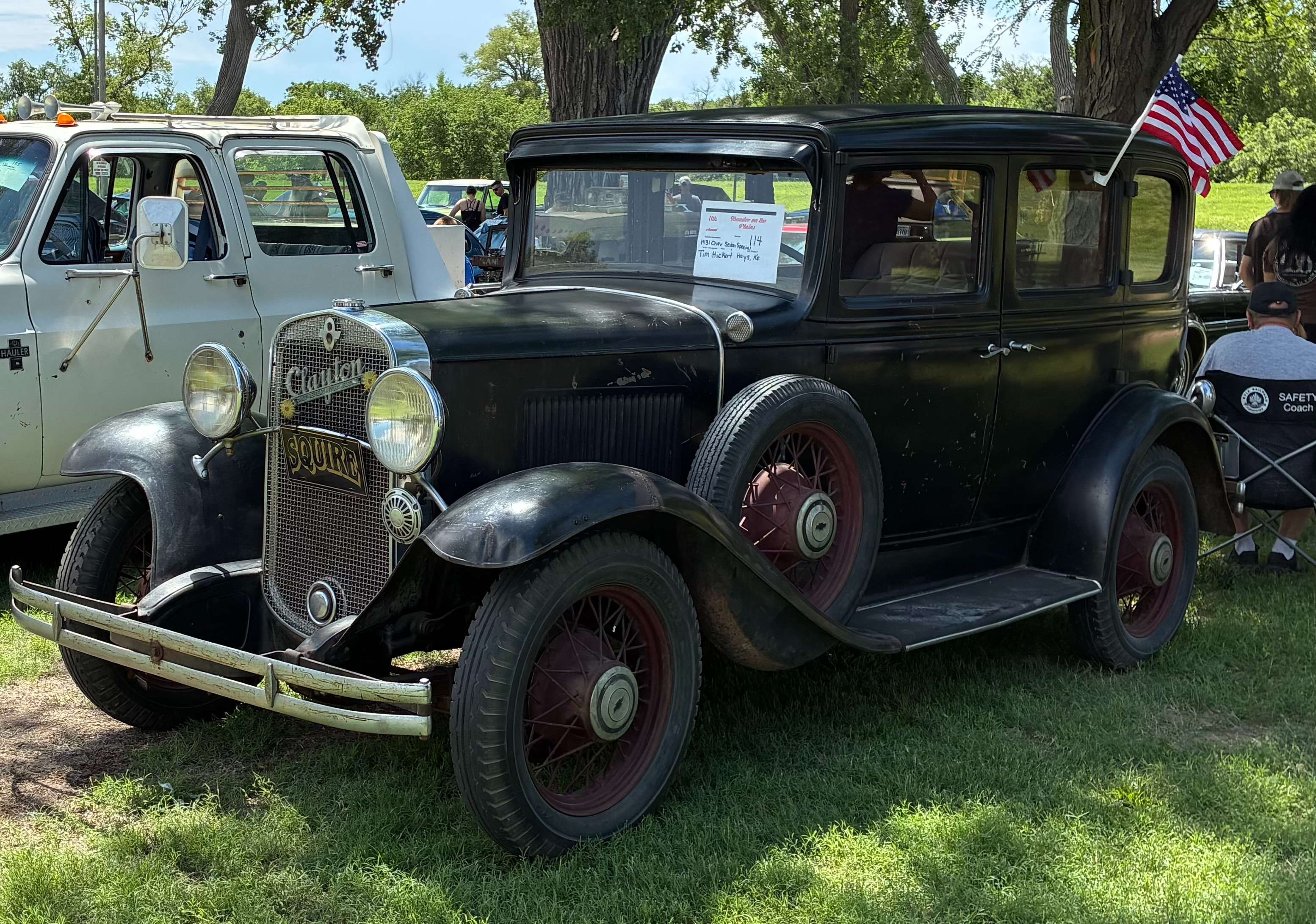 One of the oldsest vehicles at the event, a 1931 Chevy Sedan Special from owner Tim Hickert. Photo by Alin Hett/Hays Post