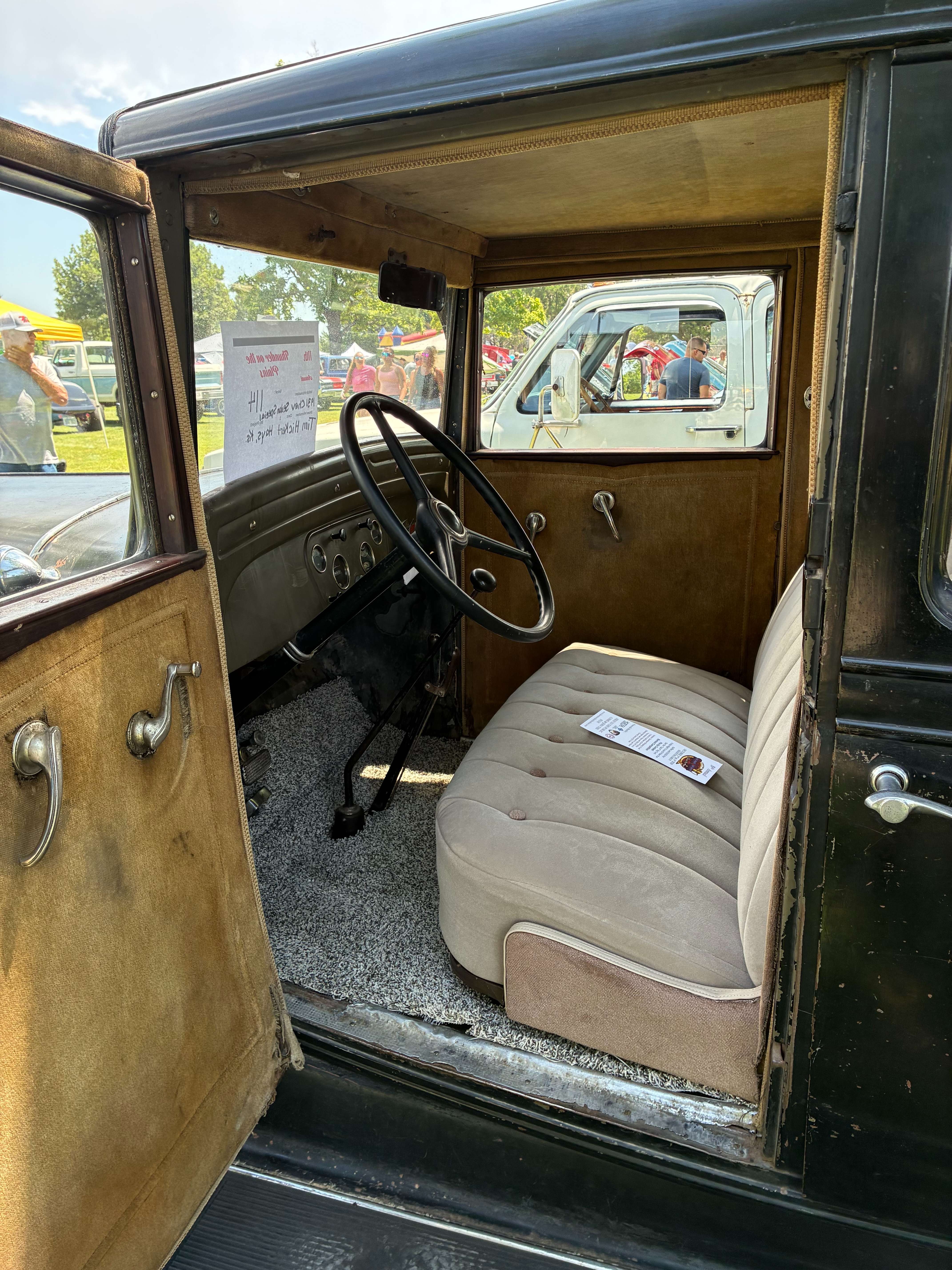 The inside/front seat of the 1931 Chevy Sedan Special from owner Tim Hickert. Photo by Alin Hett/Hays Post