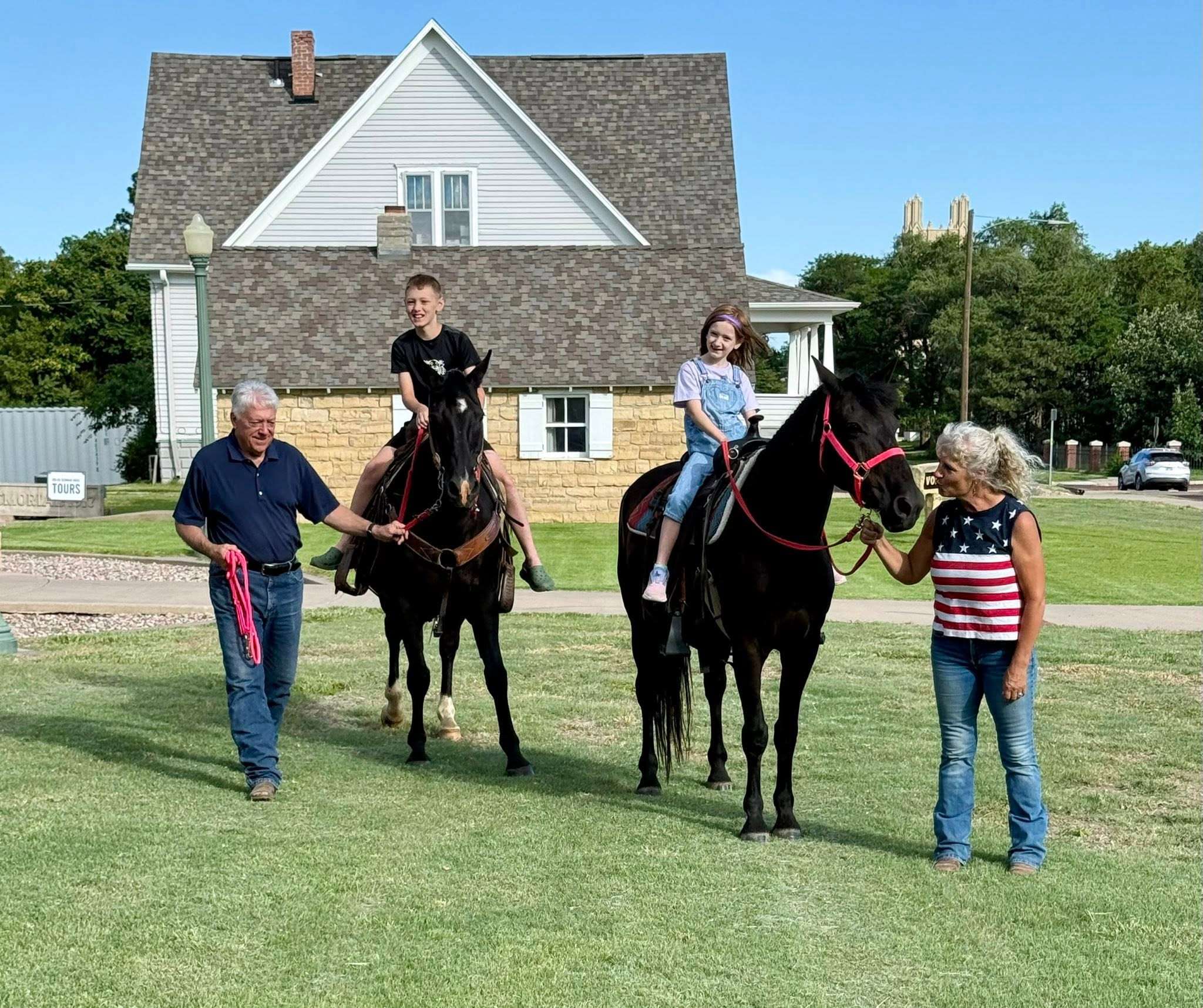 Children ride horses Saturday at the Ellis County Historical Museum in Hays as part of Kinderfest. Photo courtesy of the Ellis County Historical Society