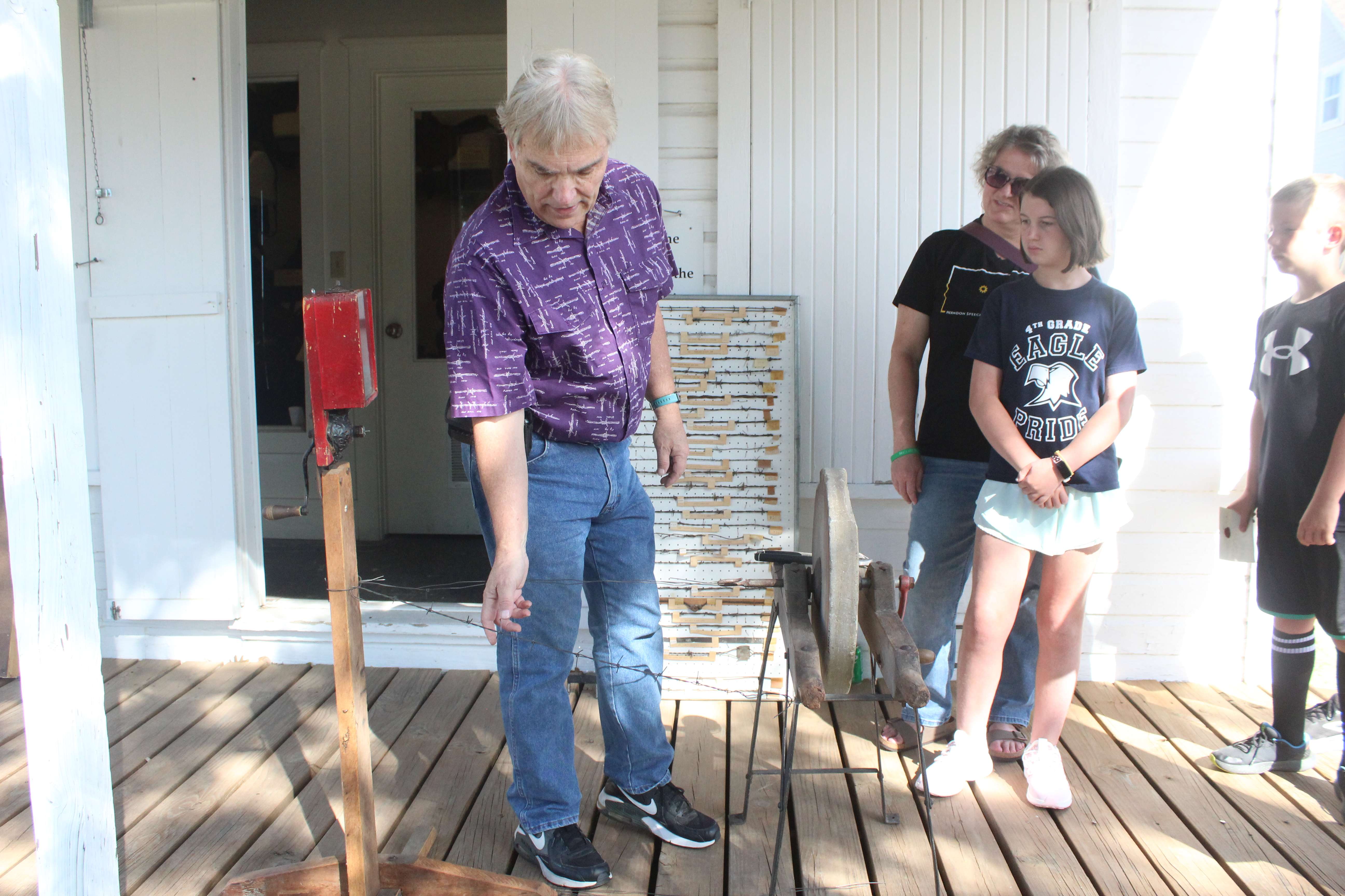A barbed wire-making demonstration Saturday at the museum.&nbsp;Photo by Cristina Janney/Hays Post