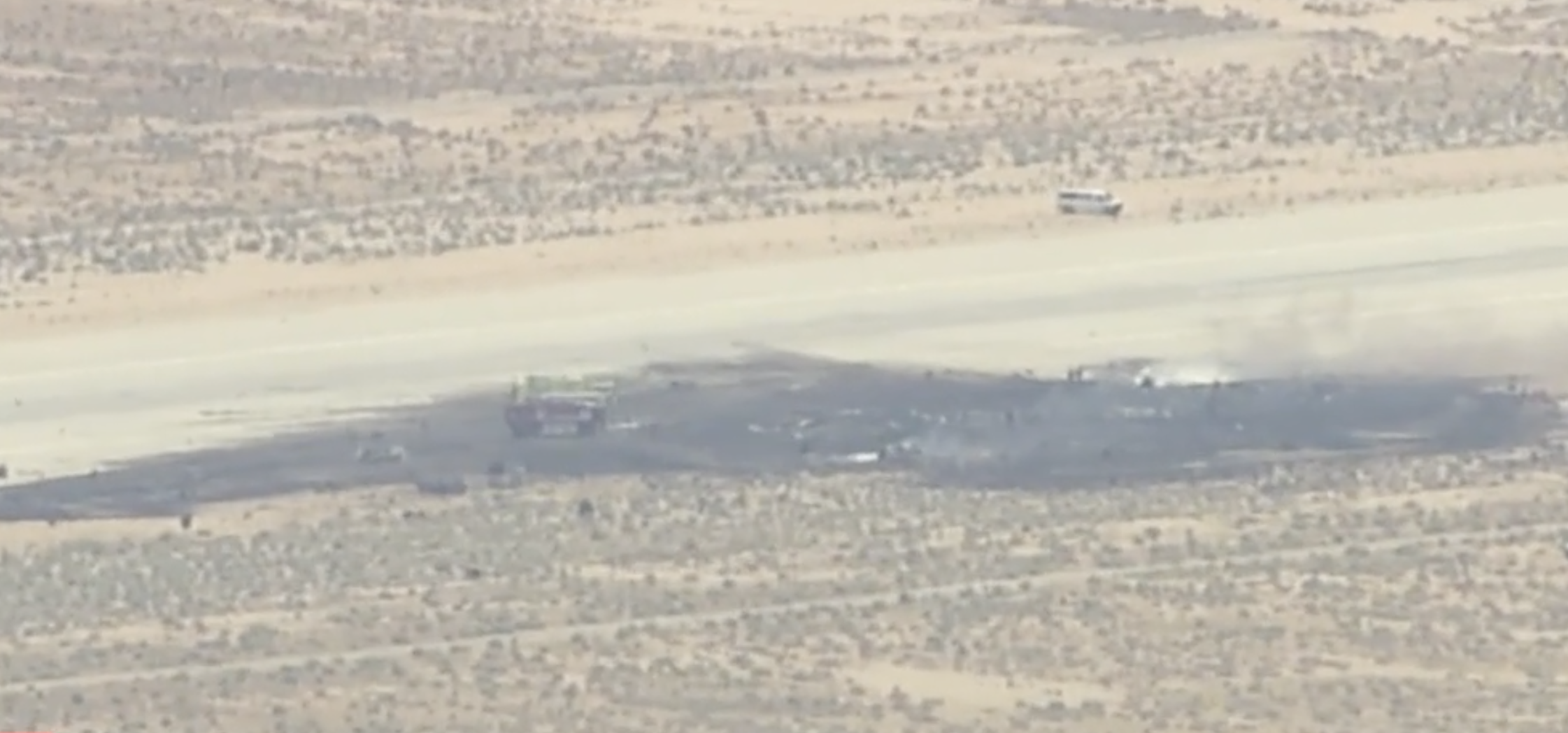 &nbsp;Image taken from video provided by KABC shows law enforcement responding to the scene of an aircraft crash, Monday, June 15, 2026, near Edwards Air Force Base, Calif. (KABC via AP)