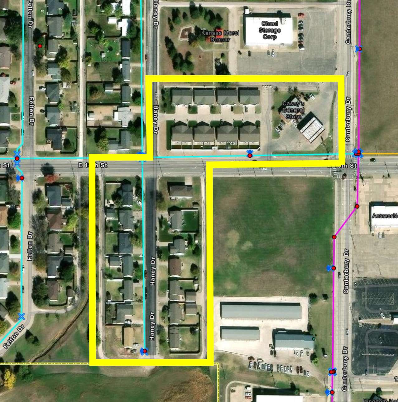Affected area near 13th and Haney