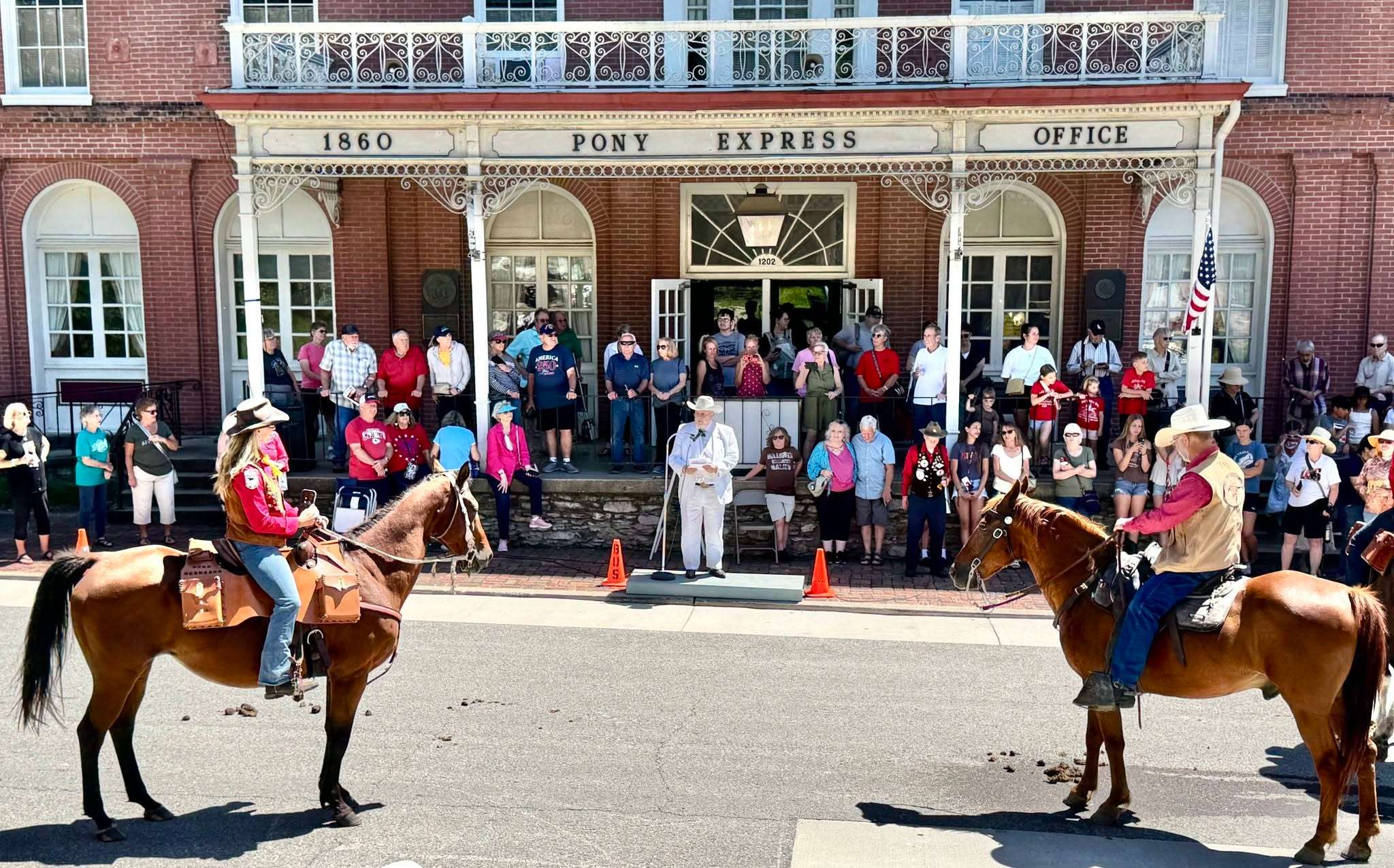 Riders prepare to depart from the Patee House Museum for the annual Pony Express Re-Ride/ Photo courtesy of the Patee House Museum & Jesse James Home Facebook page