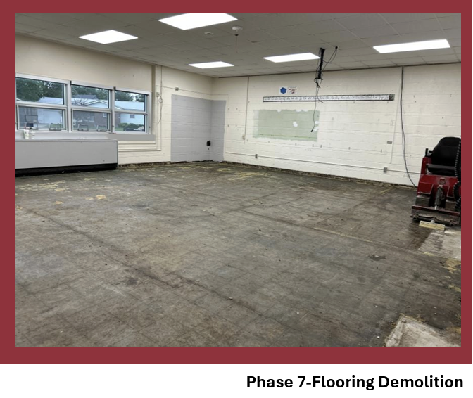 Classrooms at O'Loughlin are being prepped for new flooring.&nbsp;Courtesy photo