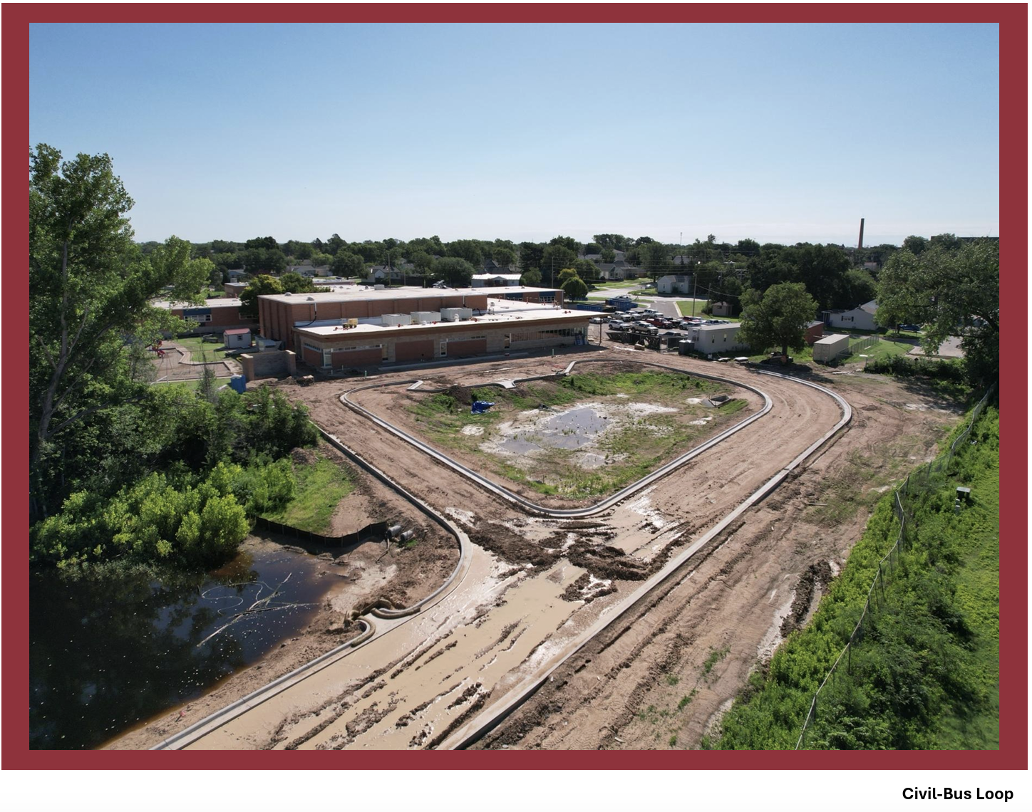 Work on a new bus loop on the south side of O'Loughlin.&nbsp;Courtesy photo