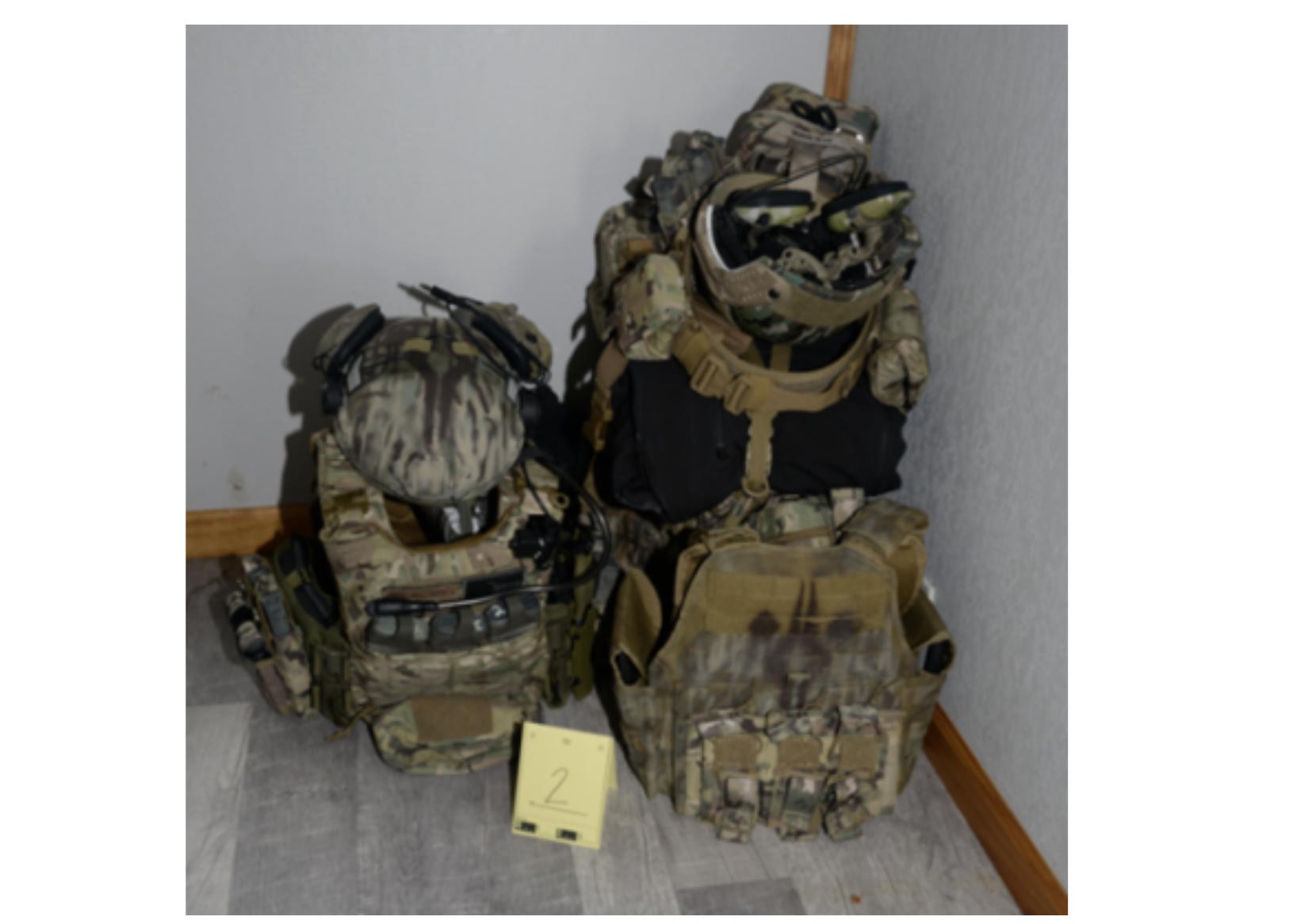 Tactical gear recovered by the FBI from a June 13 search of Eskridge’s residence, from the affidavit filed in the Western District of Missouri.