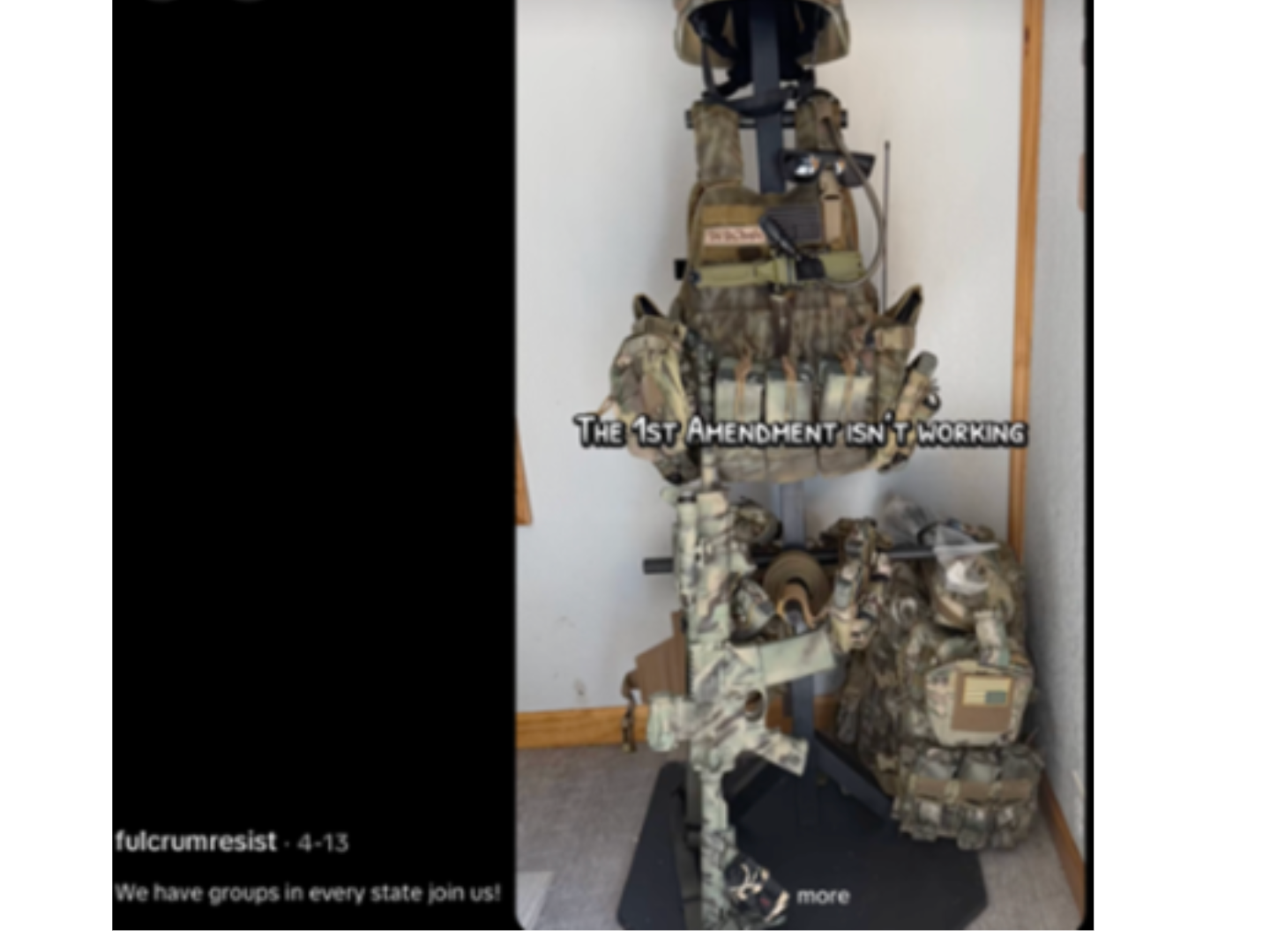 Photo of tactical equipment from Eskridge, from the affidavit filed in the Western District of Missouri.
