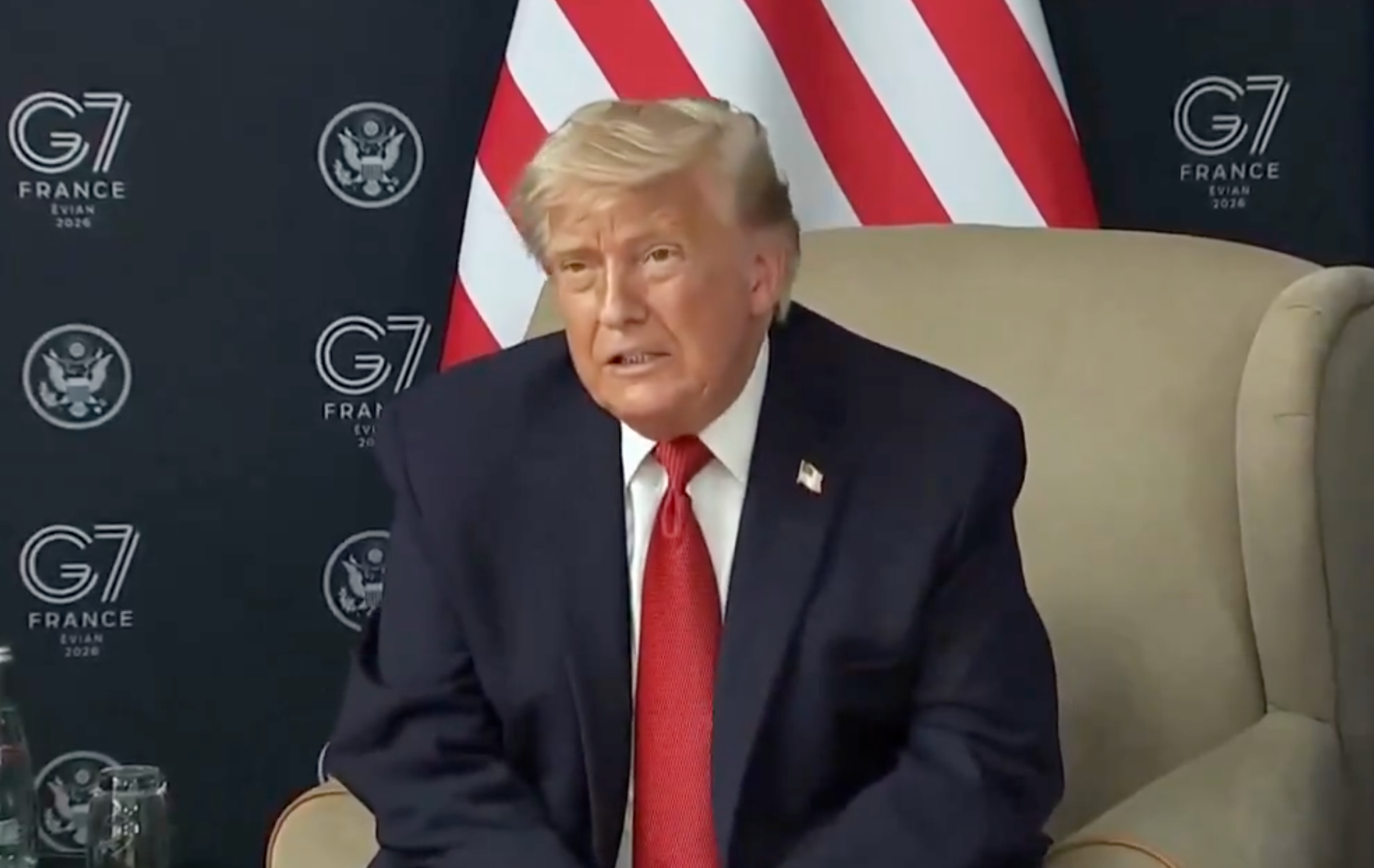 President Trump answered questions during the G7 meeting on Wednesday in France-White House photo