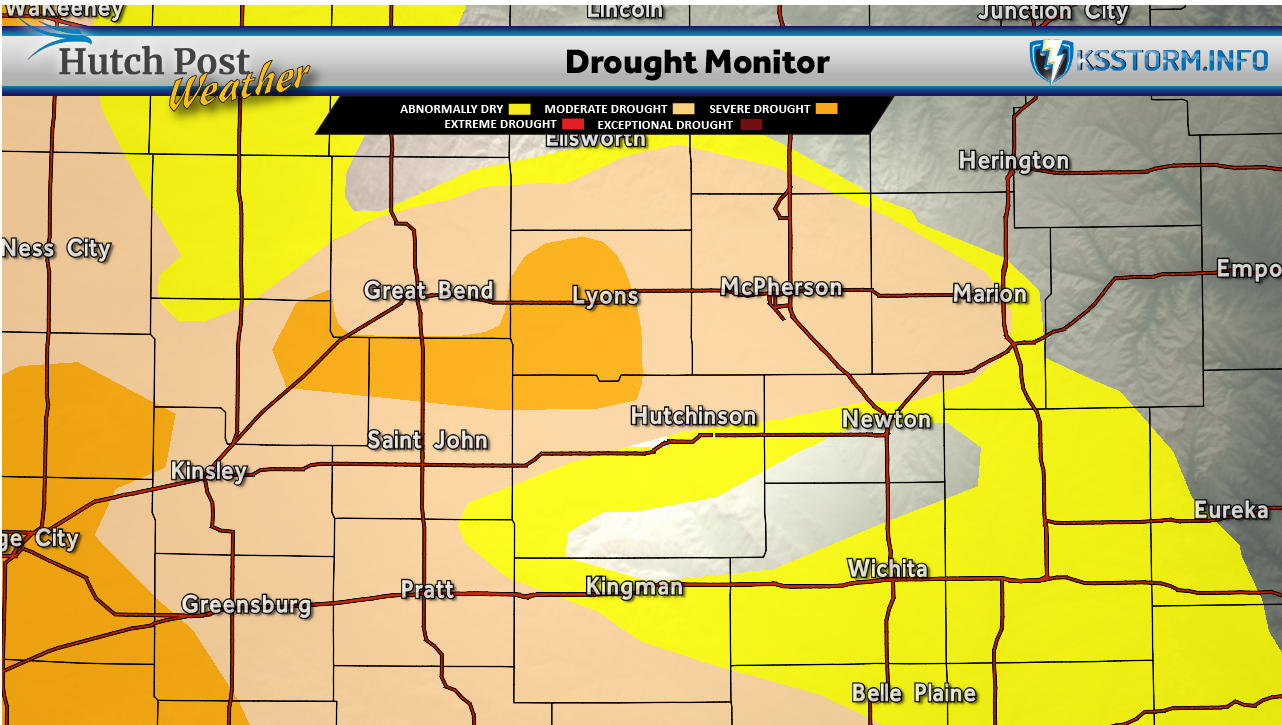 Drought Monitor for June 16, 2026 - (Hutch Post graphic) - Map data courtesy National Drought Mitigation Center at the University of Nebraska-Lincoln)