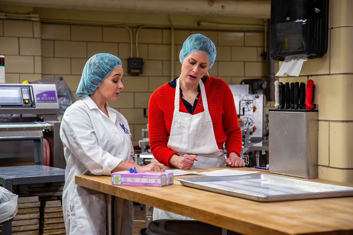 Elisa Karkle, assistant professor of grain and food science, and Rachel Klataske, senior director of business development at Nu Life Market, have been working together to bring K-State expertise to a sorghum recipe challenge -&nbsp;Kristina Bonner/Division of Communications and Marketing.