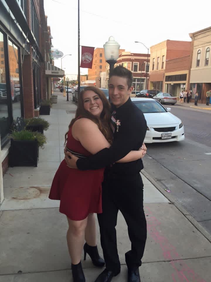 Alexis Gonzales, left poses with Triston Werth, right, in downtown Hays. Photo courtesy of Alexis Gonzales
