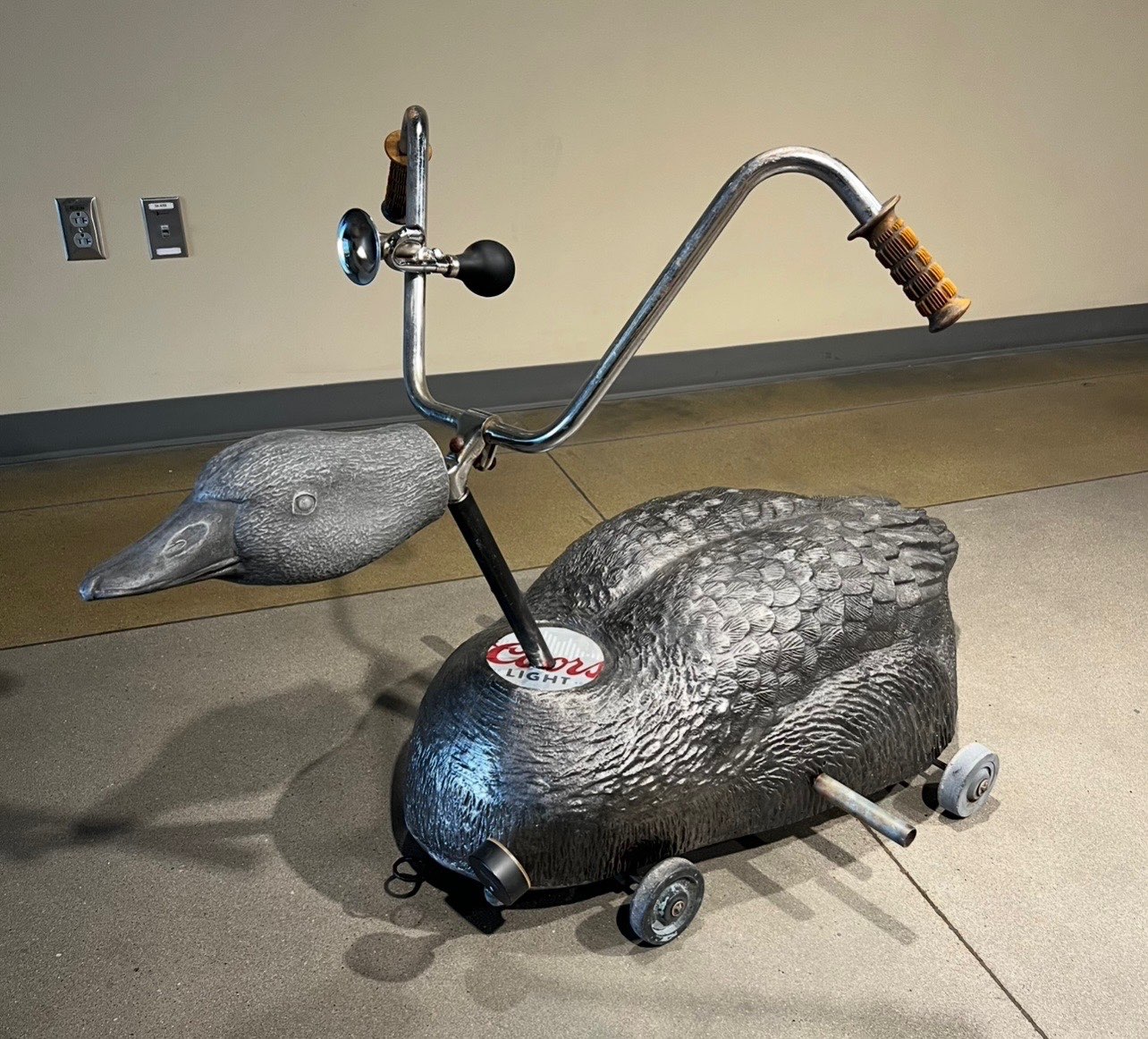 A creative piece made by Schluckebier called a Cast Iron Goose Decoy that incorporates mixed metal pieces and a combination of "adult and childlike mindset" into art. This piece was part of his thesis. Courtesy photo 