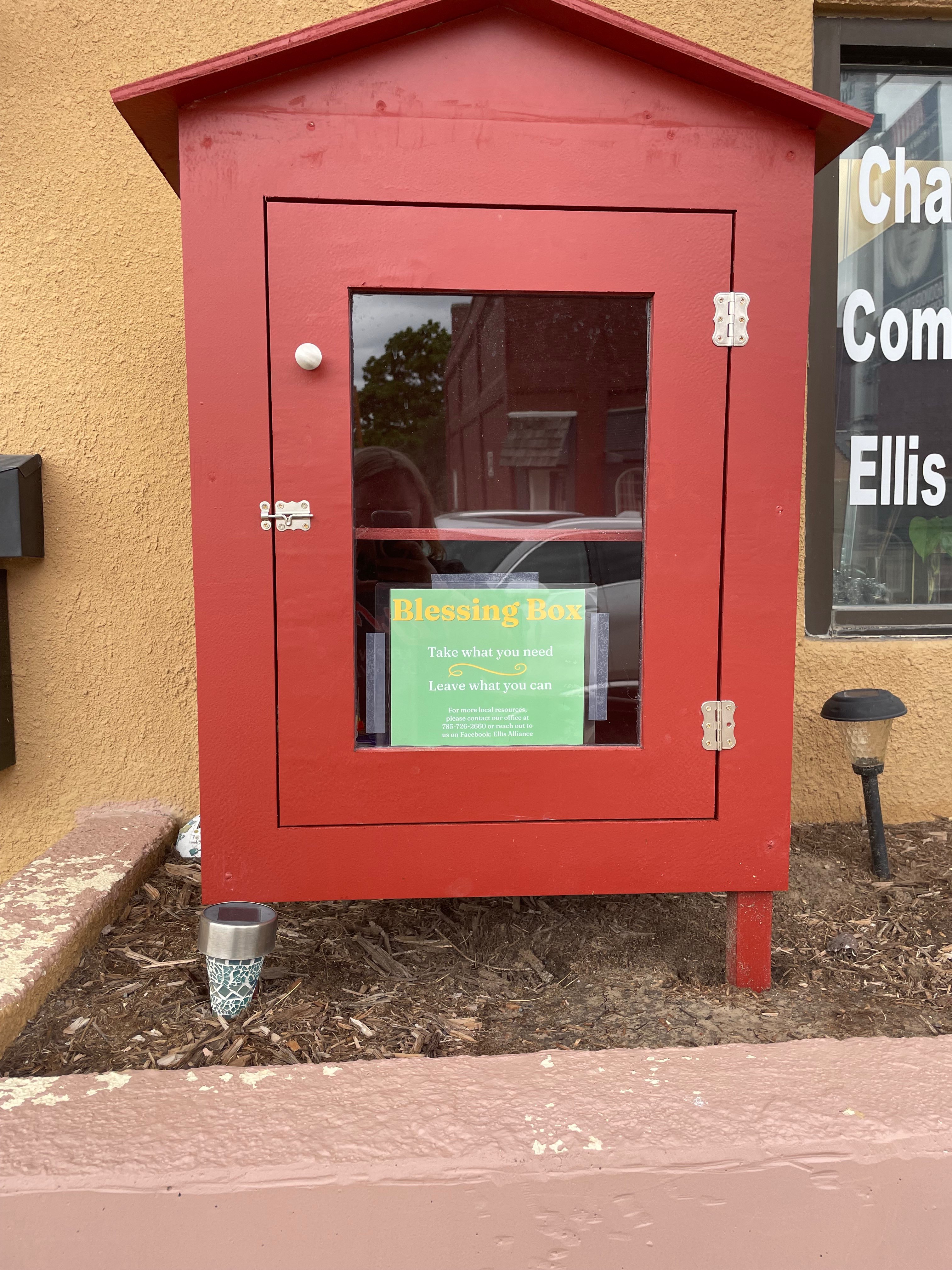 The first Blessing Box installed in the city of Ellis. Courtesy photo