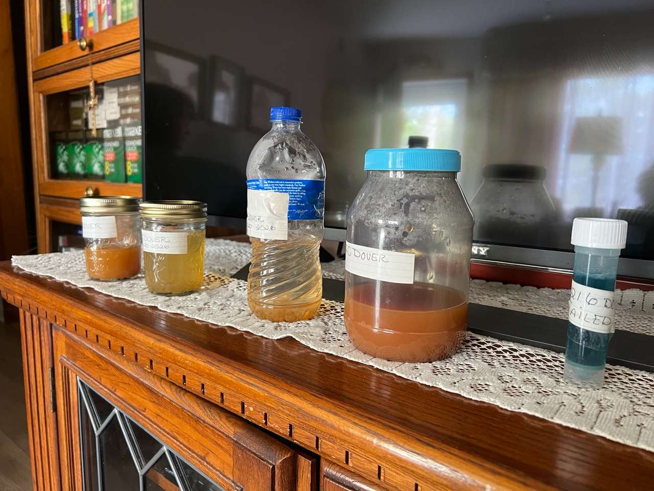 Water discoloration along Dover Drive in west Salina - Photo, Nicolas Fierro