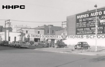 Fontron - Fee Agency - Thomas-Schoonover Used Cars - 30 W. Sherman - c. 1950. Courtesy of the Conard-Harmon Collection.