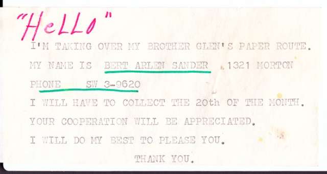This is the note that installers from C &amp; V Kansas Doors found in the wall of a local residence.
