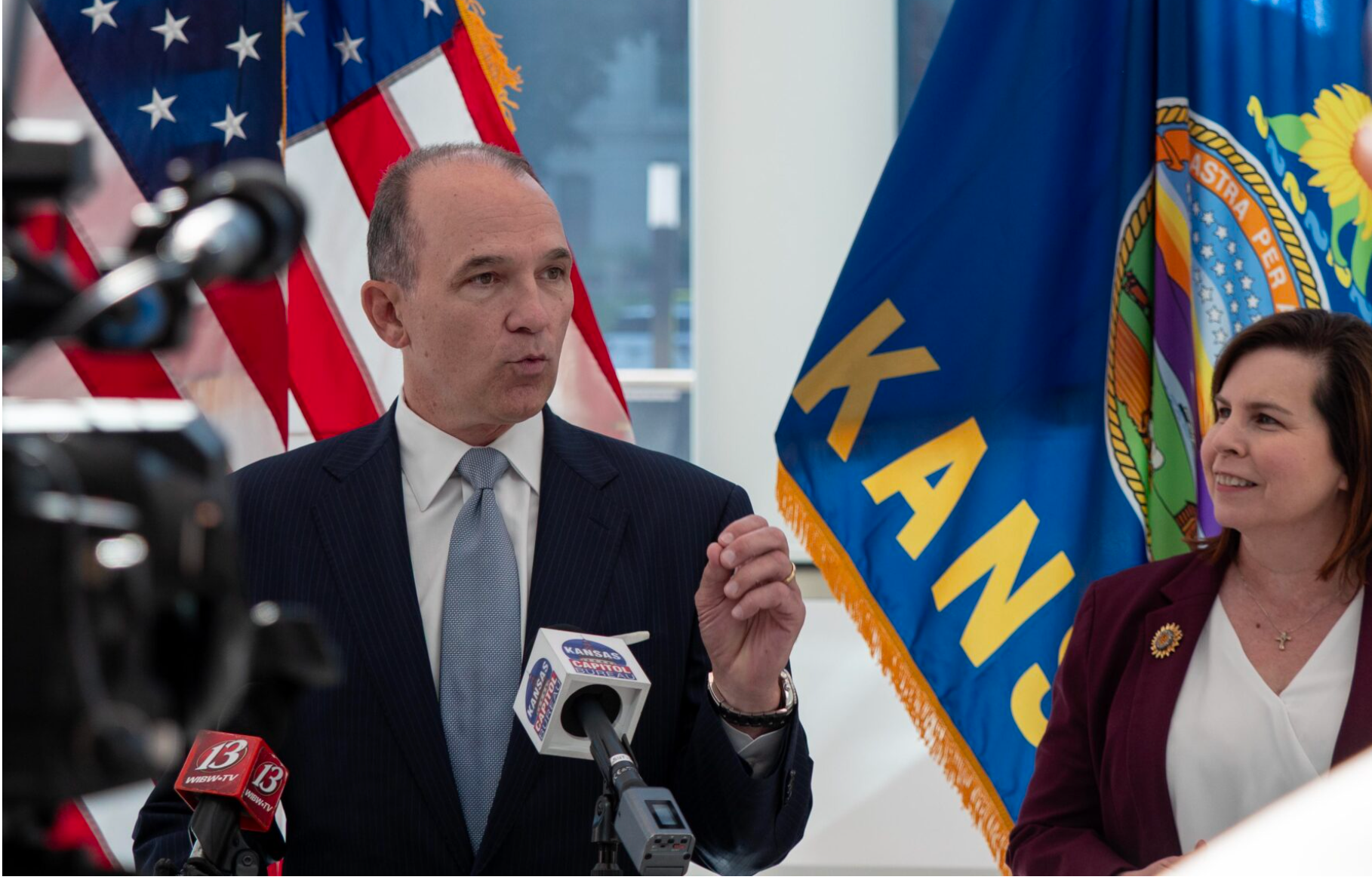 Philip Sarnecki, a businessman seeking the Republican Party's nomination for governor, said during a campaign stop he missed voting in just two elections in the past 20 years. Public records say he didn't vote in the 2012 general election or in five primary elections since 2008, which meant he didn't cast a ballot in the 2022 primary featuring the proposed abortion amendment to the Kansas Constitution. He is seen here after filing for office June 1, 2026, in Topeka. (Photo by Sherman Smith/Kansas Reflector)