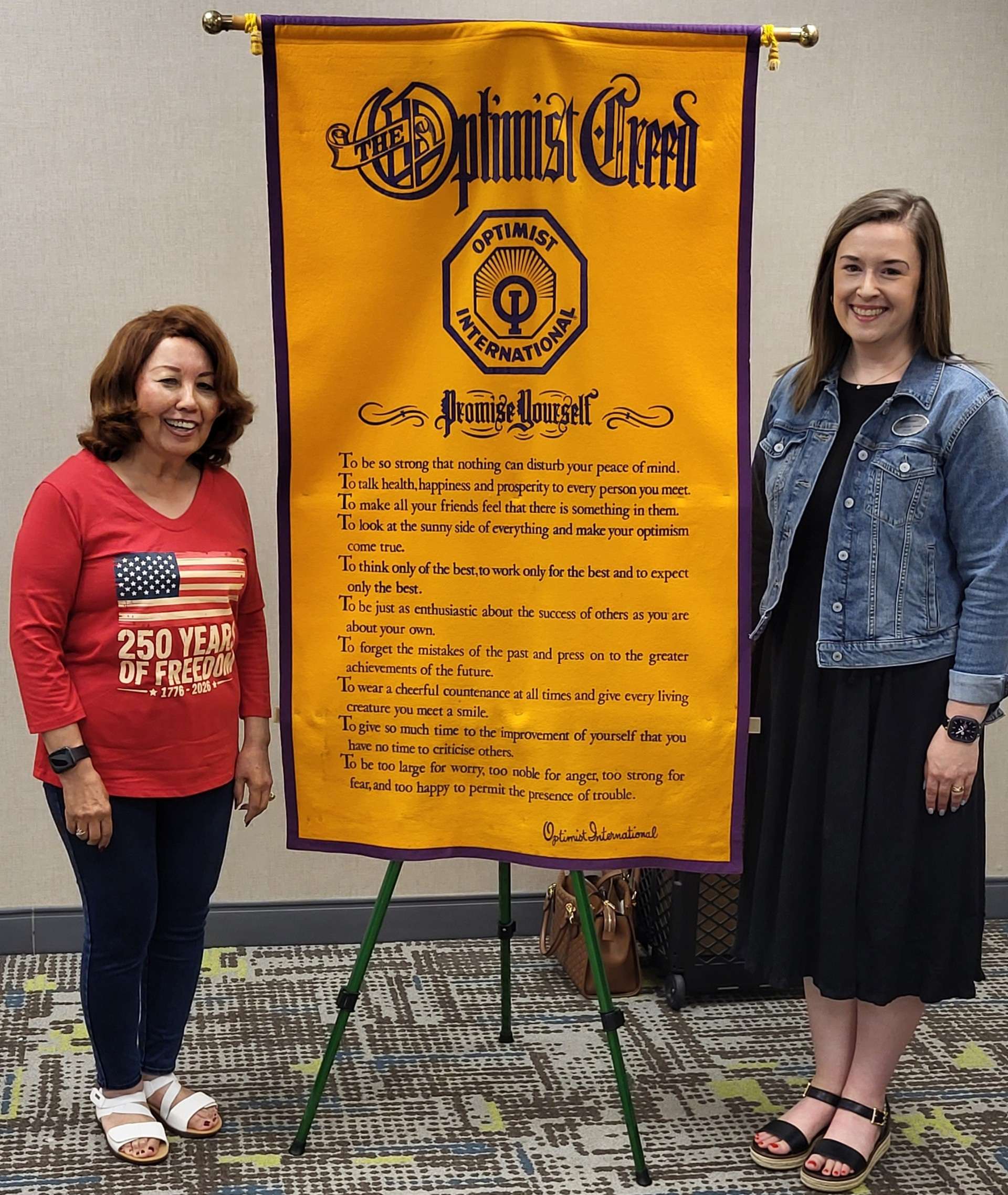 Pictured left, Nita Miller, President of JC Breakfast Optimist Club, and Julie Roller Weeks, Director of Abilene Convention &amp; Visitors Bureau