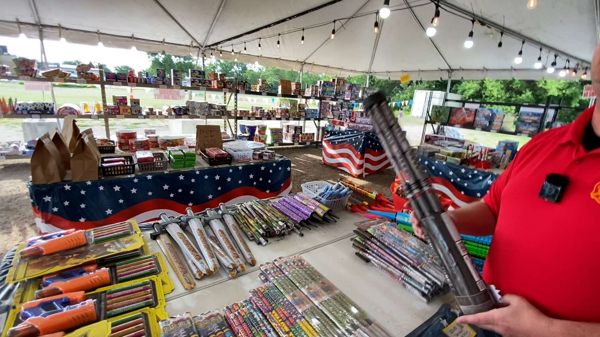 Dowling says that fireworks, like the ones shown in this photo are meant to be installed into the ground, not held when they are lit. (Hutch Post photo)