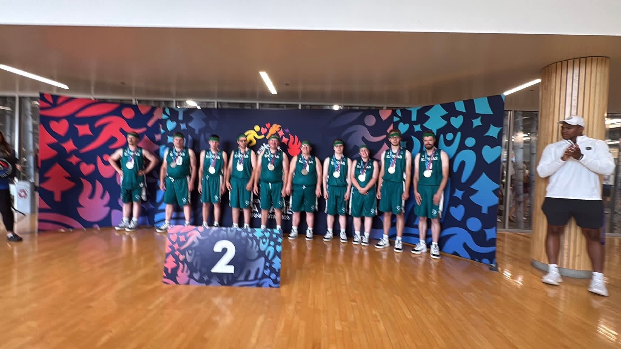 Hays Buffaloes winning second place at the 2026 Special Olympics USA Games. From left: Brent Murray, Don Furrey, Ethan Kuhlmann, Geoff Birzer, Joe Reed, Kayleen Walters, Luke Schmidt, Nelda Owen, Riley Green and Steven Lawson. Photo Courtesy from Tiffany Schulte&nbsp;
